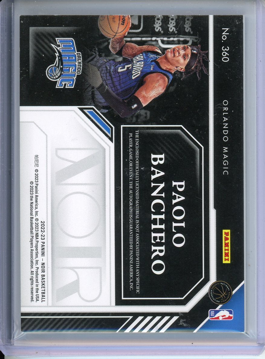 2023 Panini Noir Paolo Banchero Patch Autograph 10/99 #360
