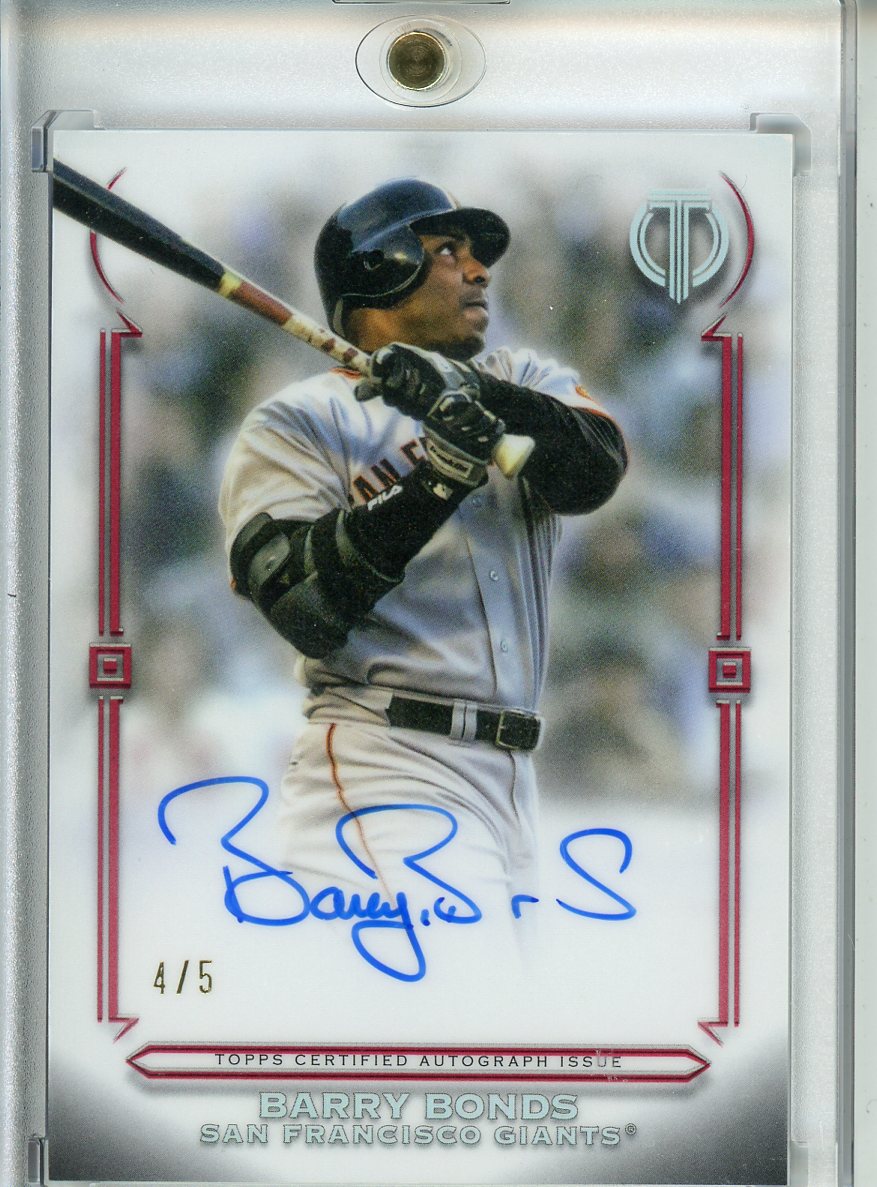 2026 Barry Bonds Topps Tribute Career Achievement Award Auto Red 4/5