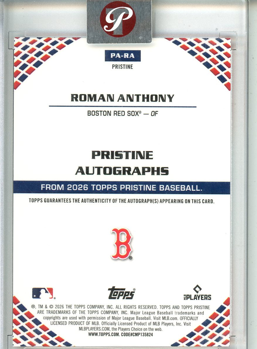 2026 Roman Anthony Topps Pristine Autograph 17/25