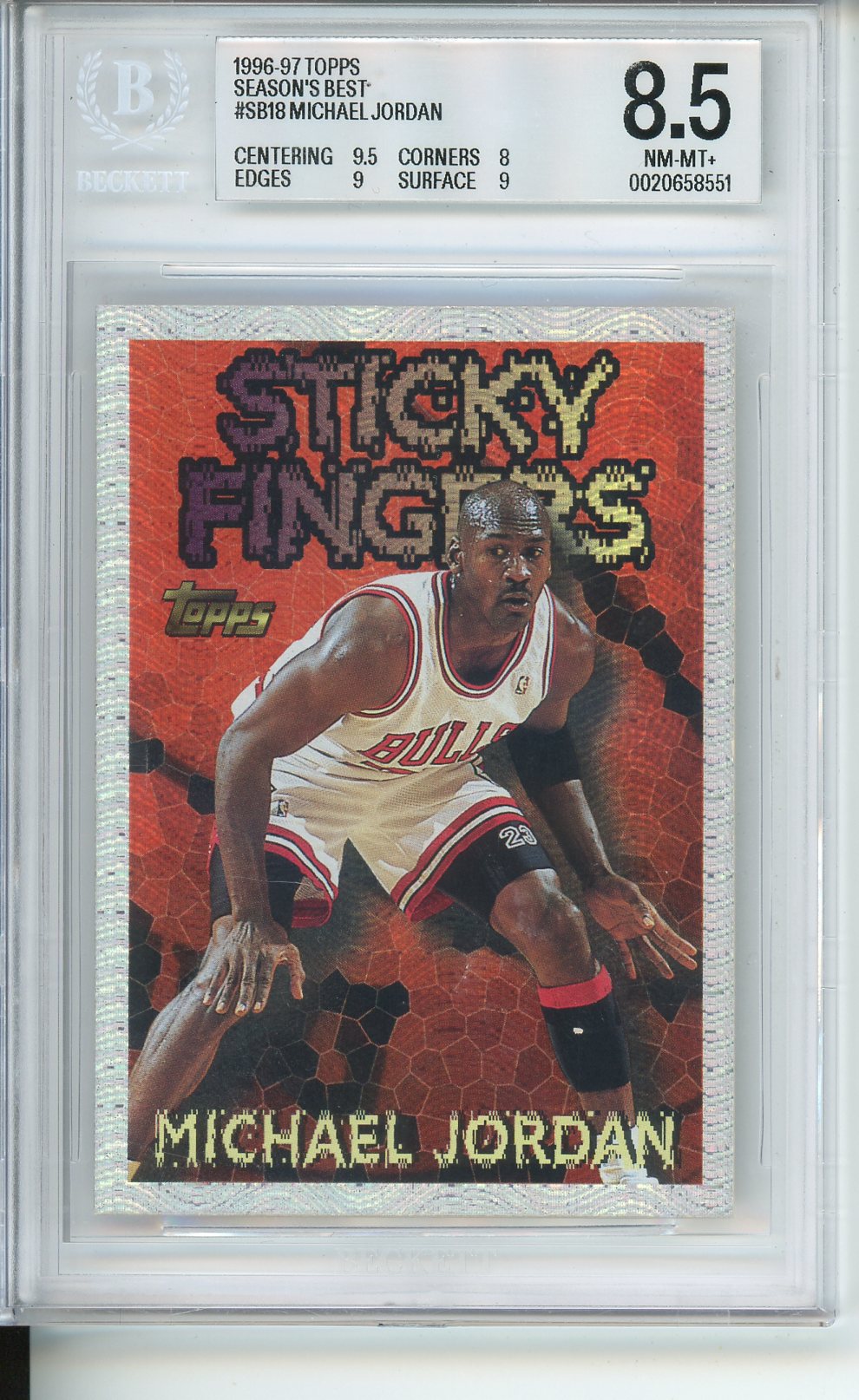 1996 -1997 Topps Season's Best #SB18 Michael Jordan Beckett 8.5