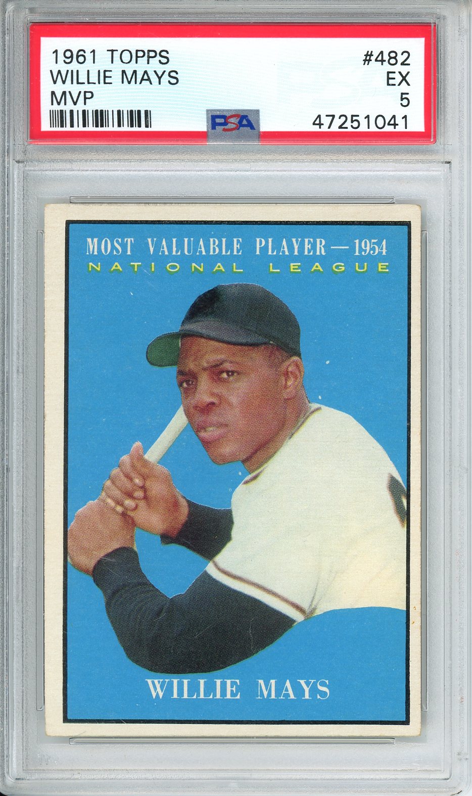1961 Topps Willie Mays MVP #482 PSA 5