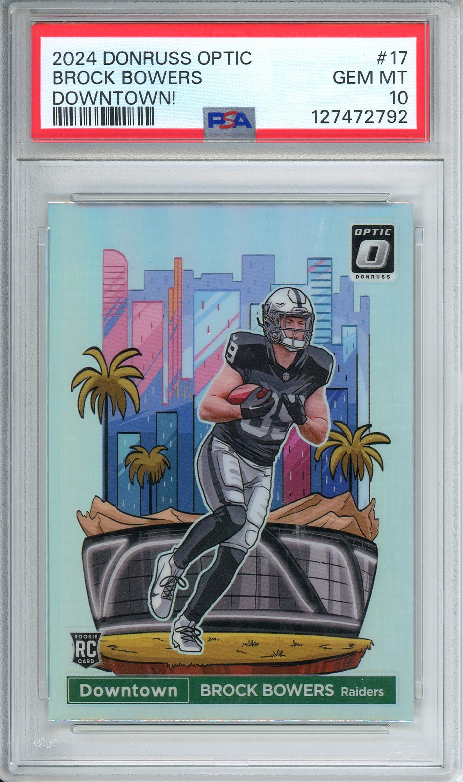 2024 DonRuss Optic Brock Bowers Downtown! #17 PSA 10