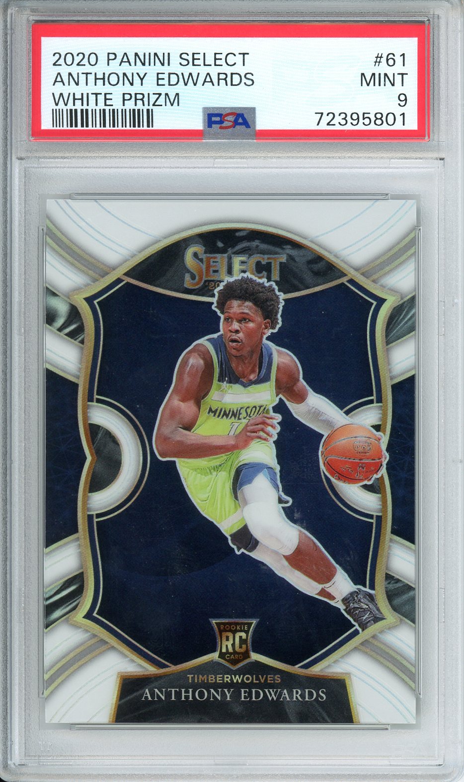 2020 Panini Select Anthony Edwards White Prizm #61 PSA 9