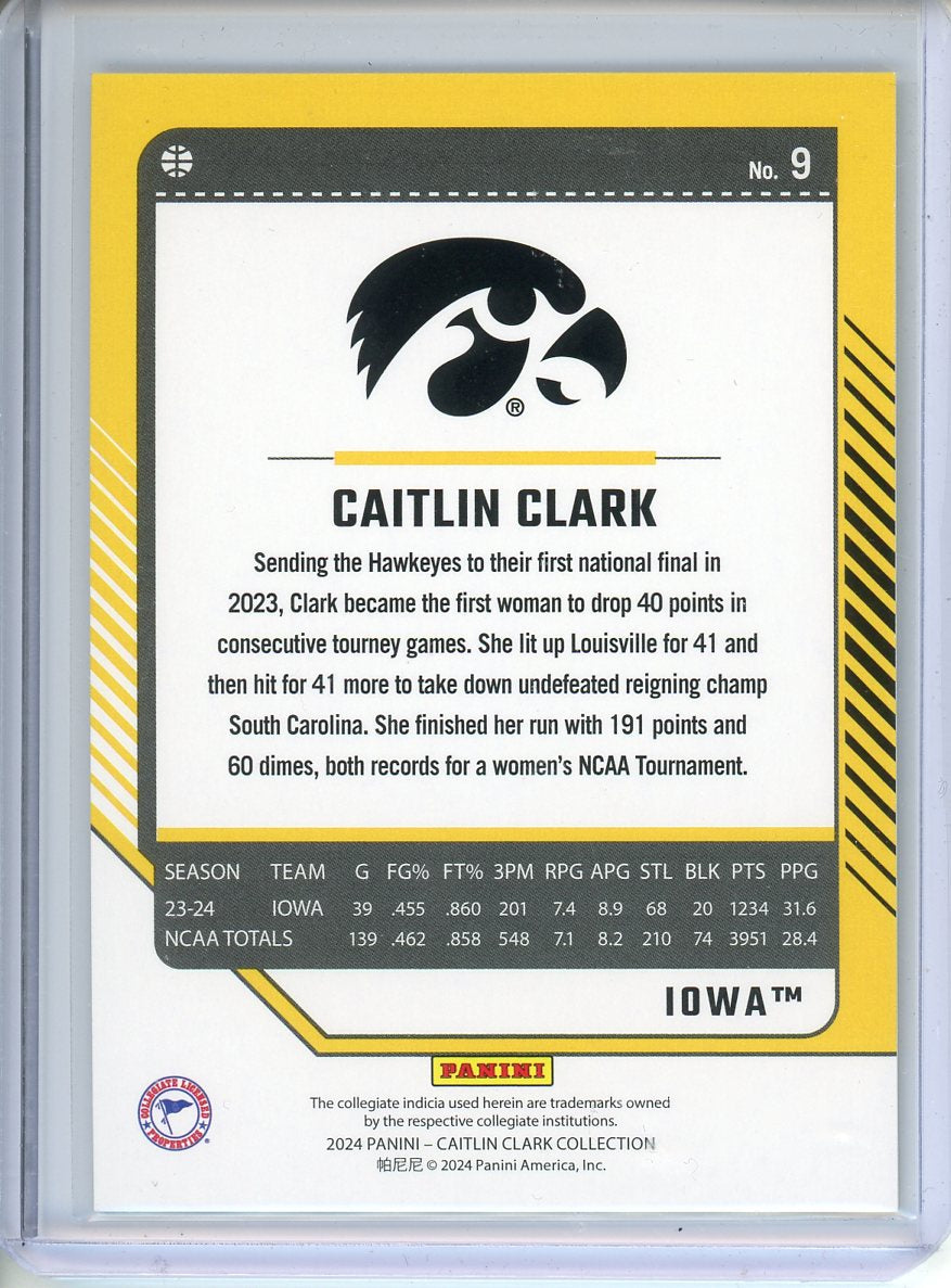 2024 Panini Caitlin Clark Collection Caitlin Clark /99 No. 9