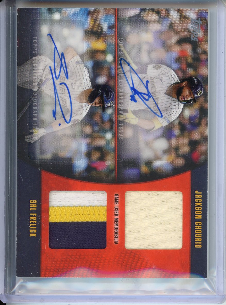 2025 Topps Jackson Chourio / Sal Frelick Dual Patch Autograph 16/25 #MLMDA2-CF