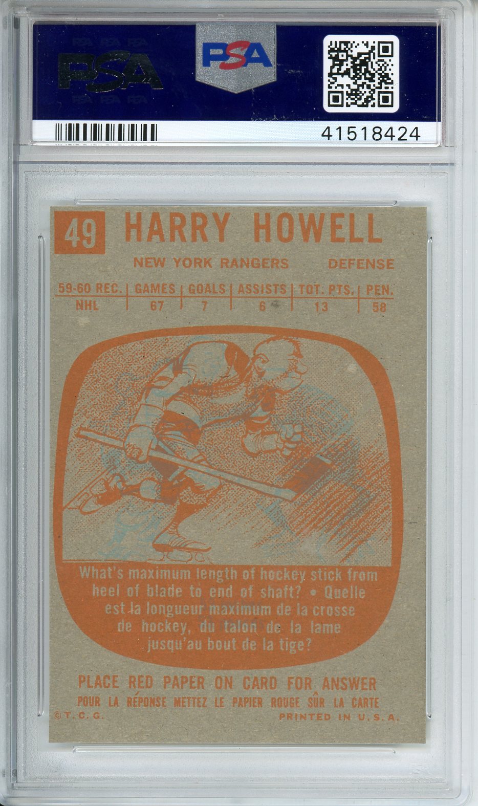 1960 Topps Harry Howell #49 PSA 6