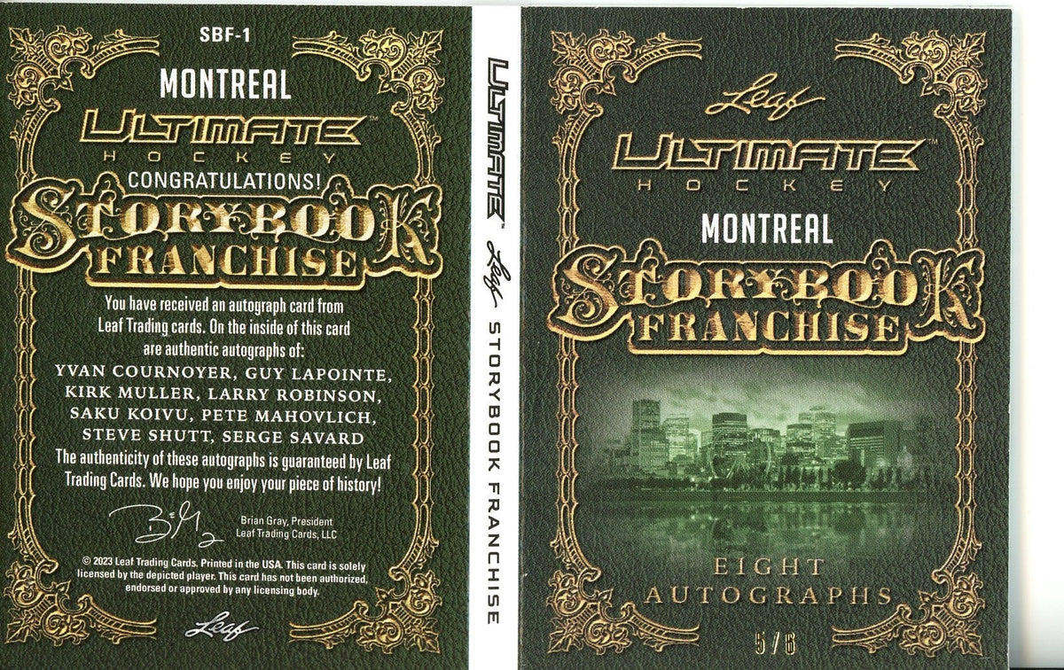 2023 Leaf Ultimate Hockey Storybook Franchise Montreal 8 Auto /6
