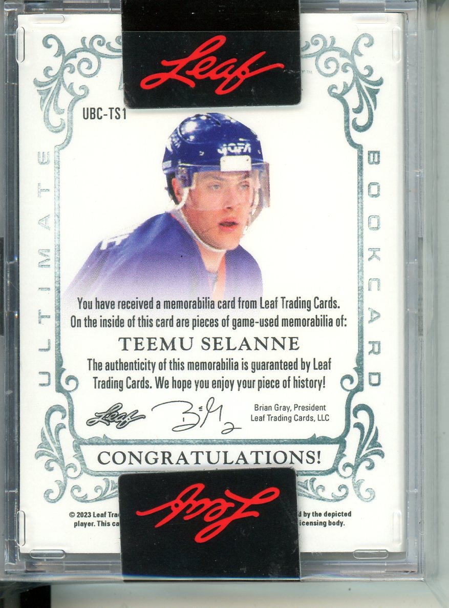 2023 Leaf Ultimate Hockey Teemu Selanne Bookcard /5