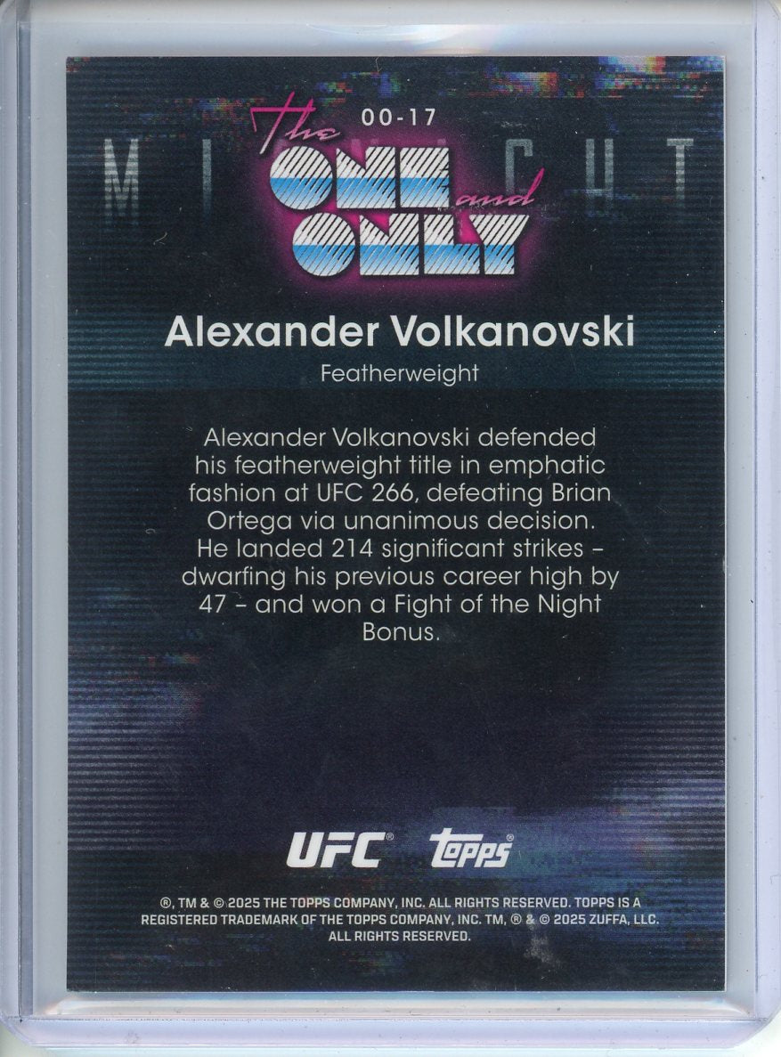 2025 Topps Chrome UFC Alexander Volkanovski The One and Only 03/75 00-17