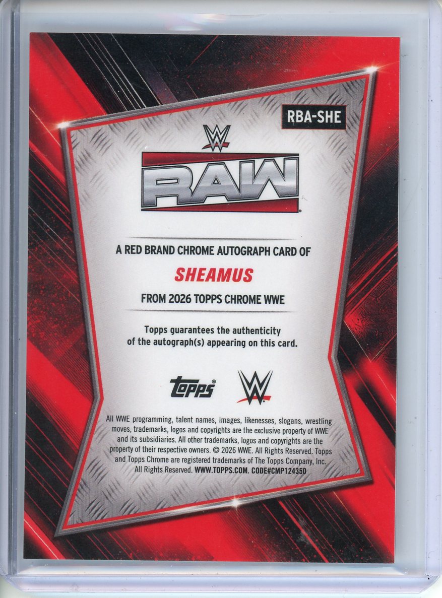 2026 Topps Chrome WWE Sheamus Autograph RBA-SHE