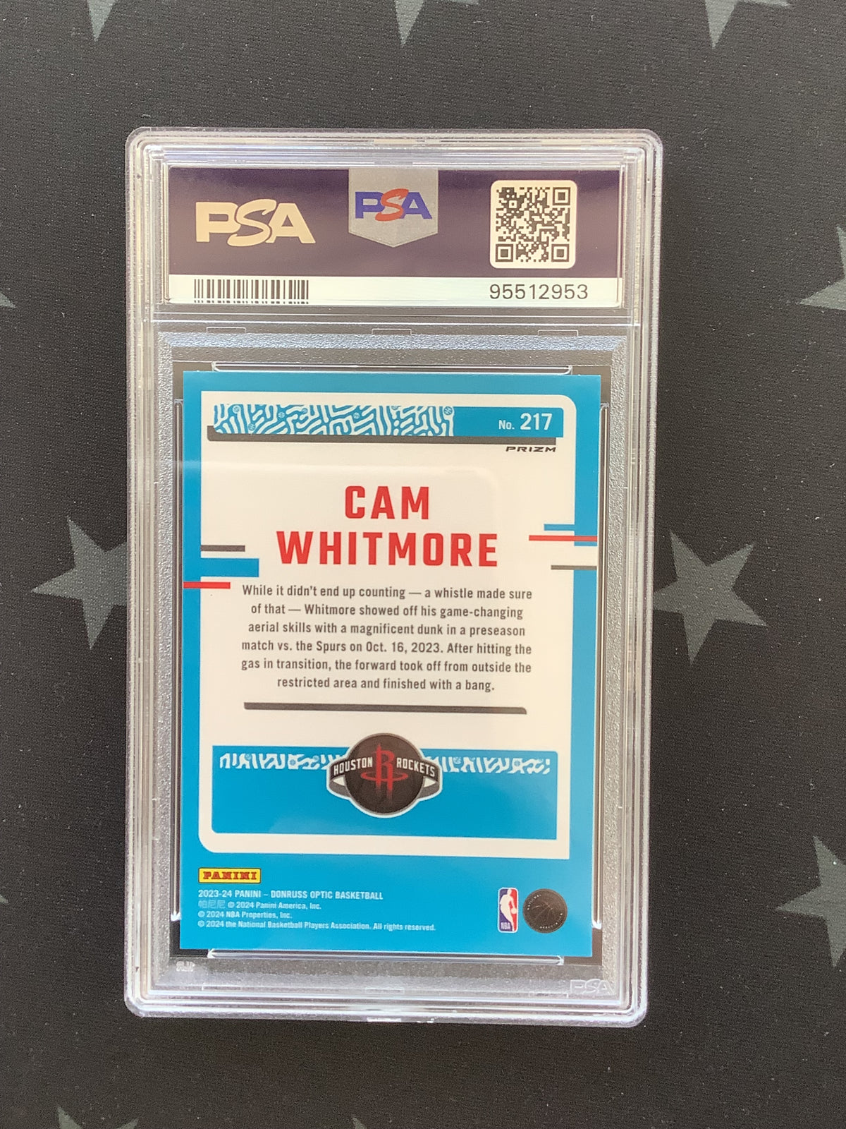 2023 PANINI DONRUSS OPTIC BASKETBALL CAM WHITMORE RATED ROOKIE JAZZ PSA 10