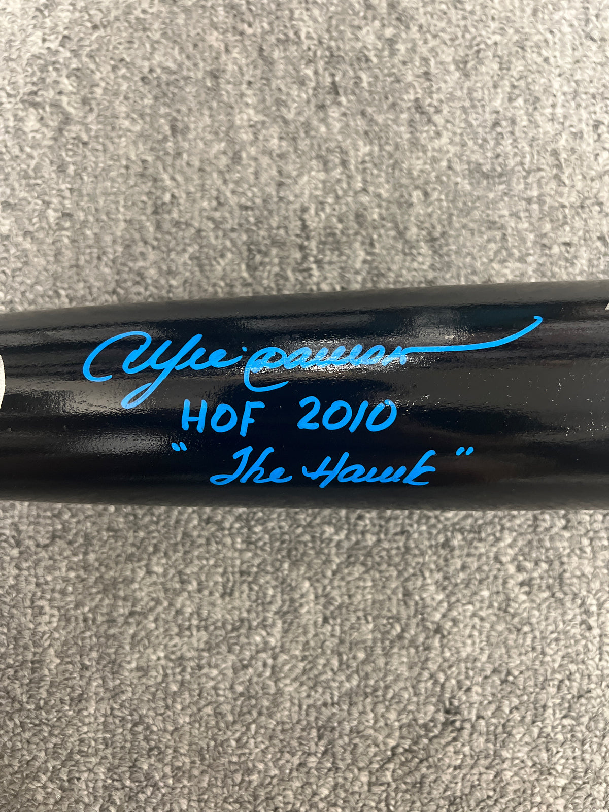 Andre Dawson HOF 2010 “The Hawk” Autographed Baseball Bat Blue Ink JSA COA