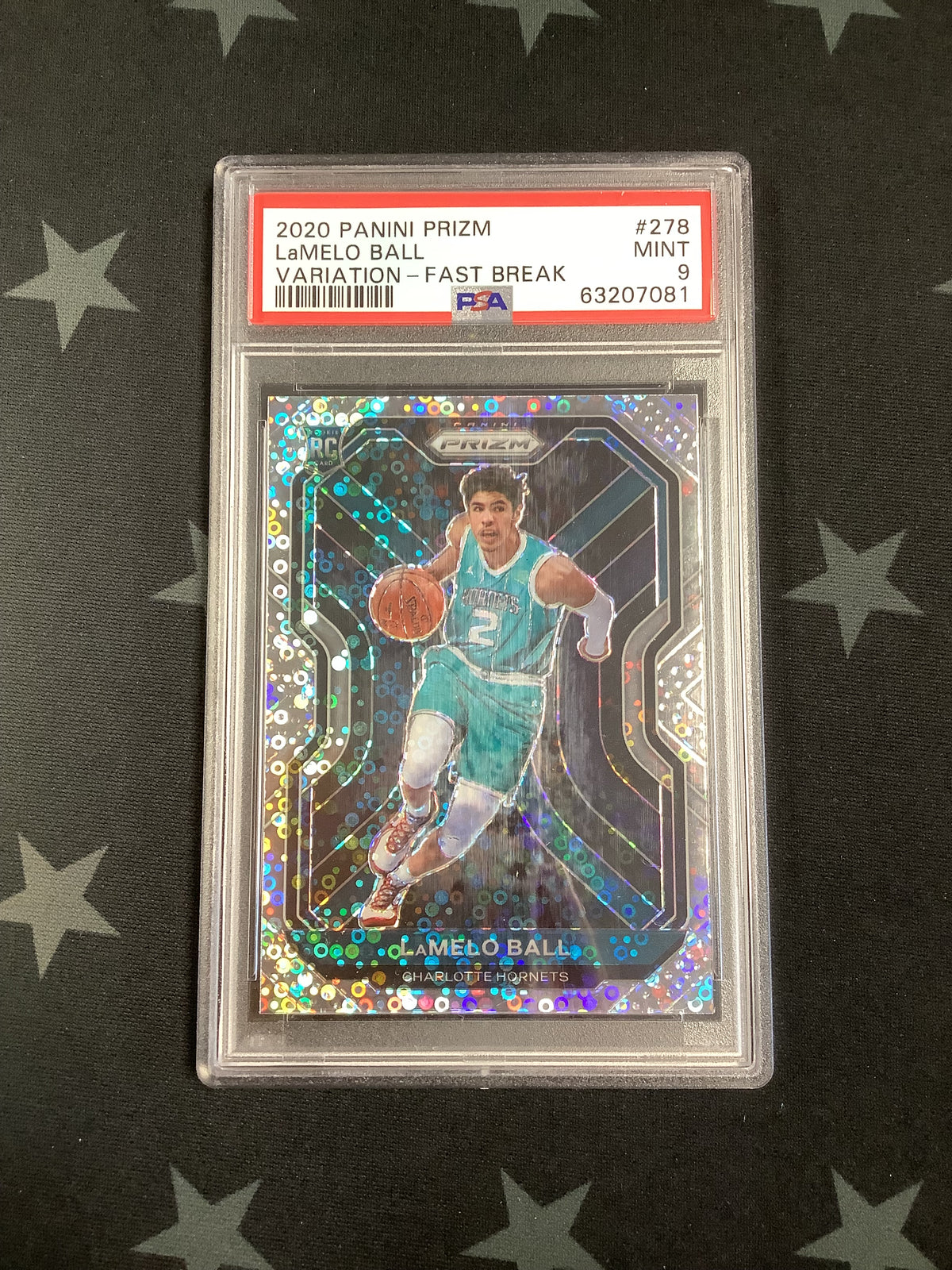 2020 PANINI PRIZM VARIATION FAST BREAK LAMELO BALL #278 PSA MINT 9