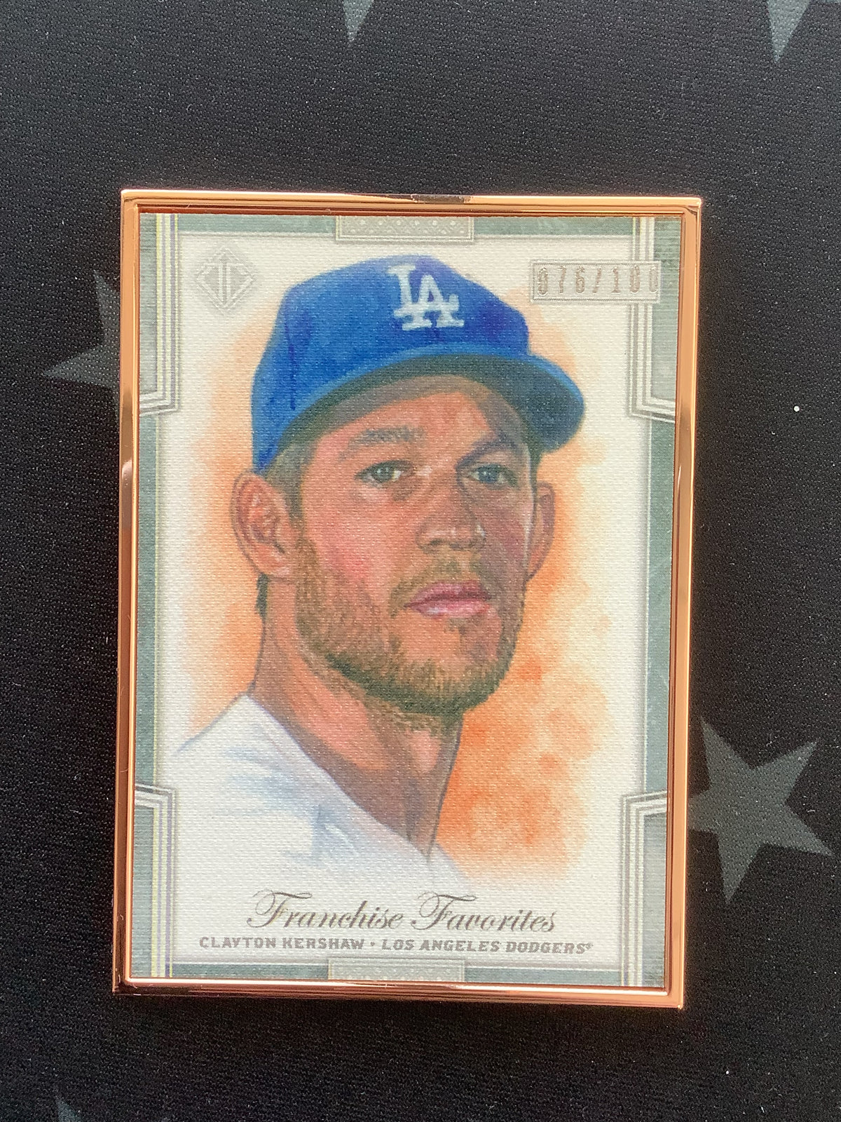 2019 CLAYTON KERSHAW FRANCHISE FAVORITES TRANSCENDENT COLLECTION BASEBALL #76/100