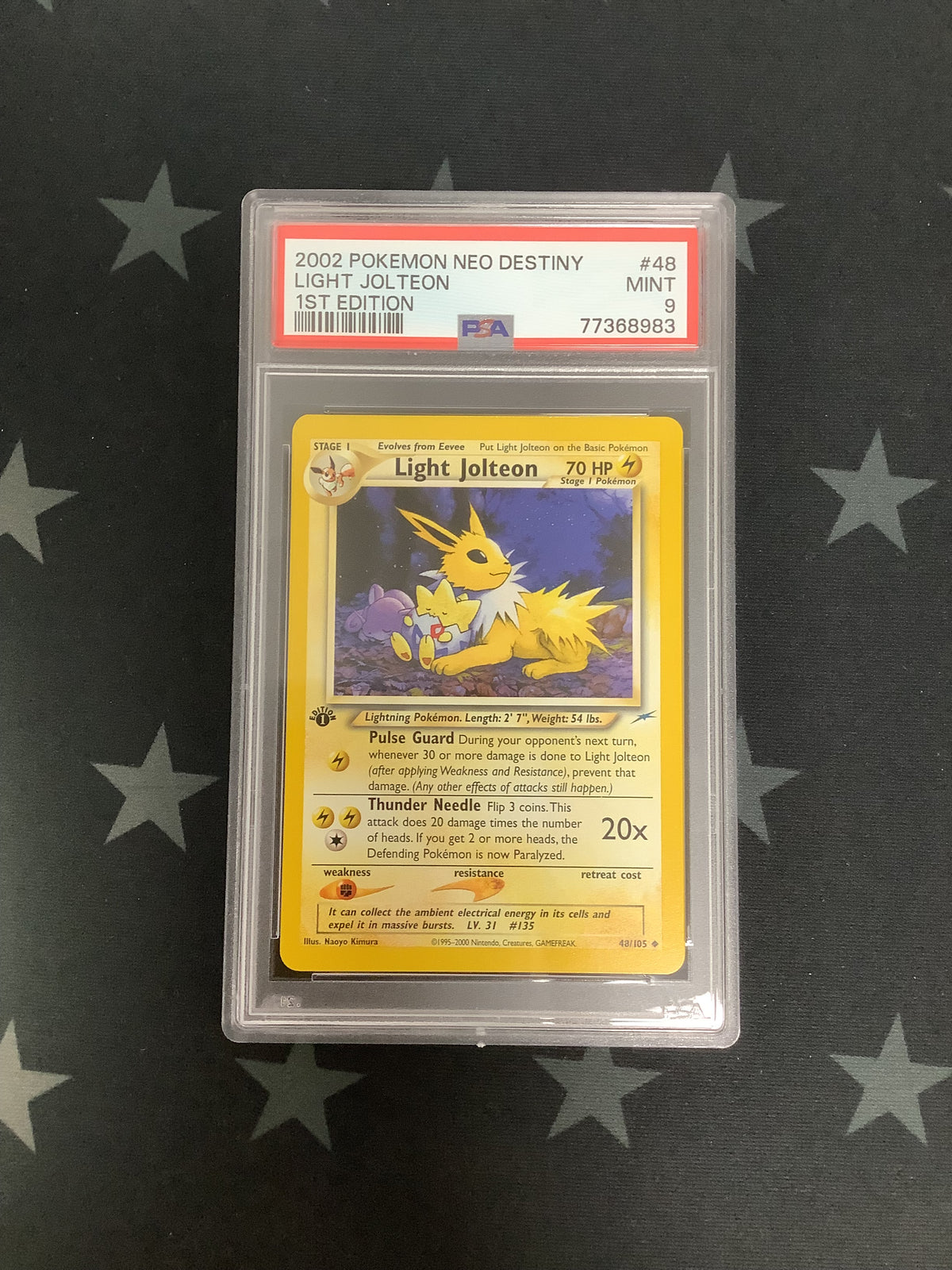 2002 POKEMON NEO DESTINY 1ST EDITION LIGHT JOLTEON #48 PSA MINT 9 77368983