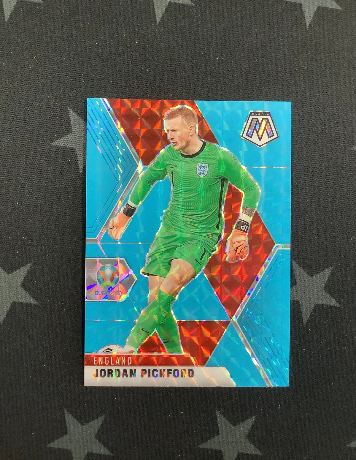 2021 PANINI PRIZM MOSAIC UEFA EURO SOCCER JORDAN PICKFORD BLUE #101 /15