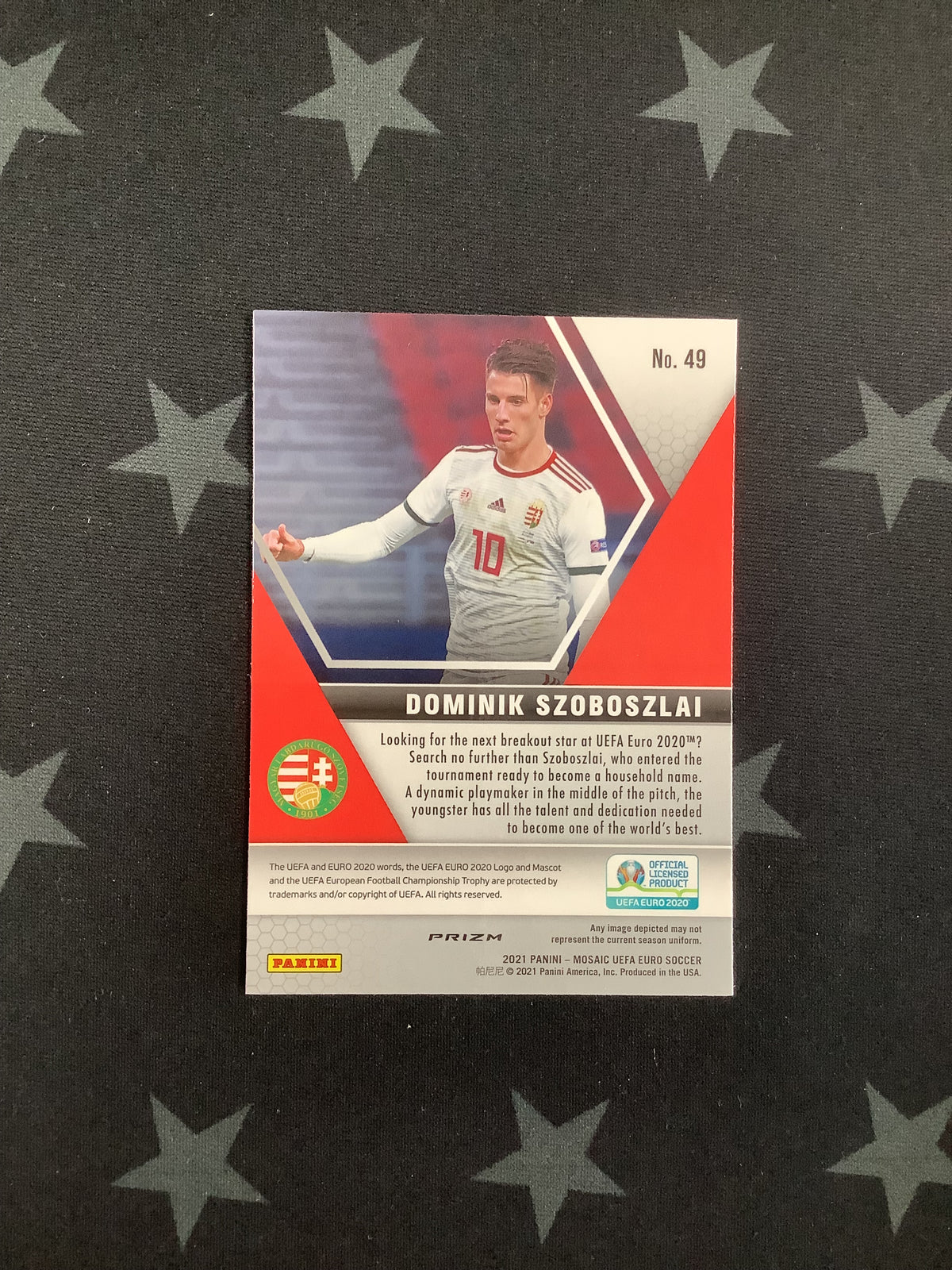 2021 PANINI MOSAIC UEFA EURO SOCCER RED ROOKIE DOMINIK SZOBOSZLAI #49