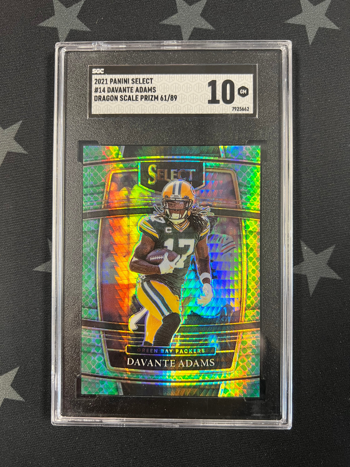 2021 PANINI SELECT DAVANTE ADAMS DRAGON SCALE PRIZM #61/89 SGC 10