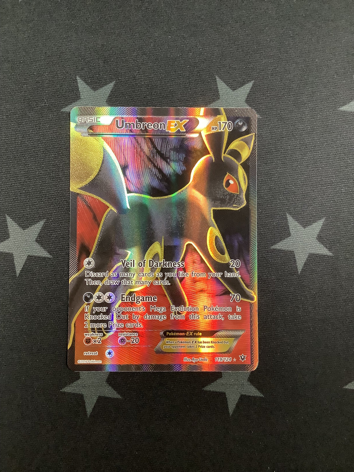 2016 Pokémon TCG Umbreon EX 119/124 Fates Collide Holo Full Art Ultra Rare