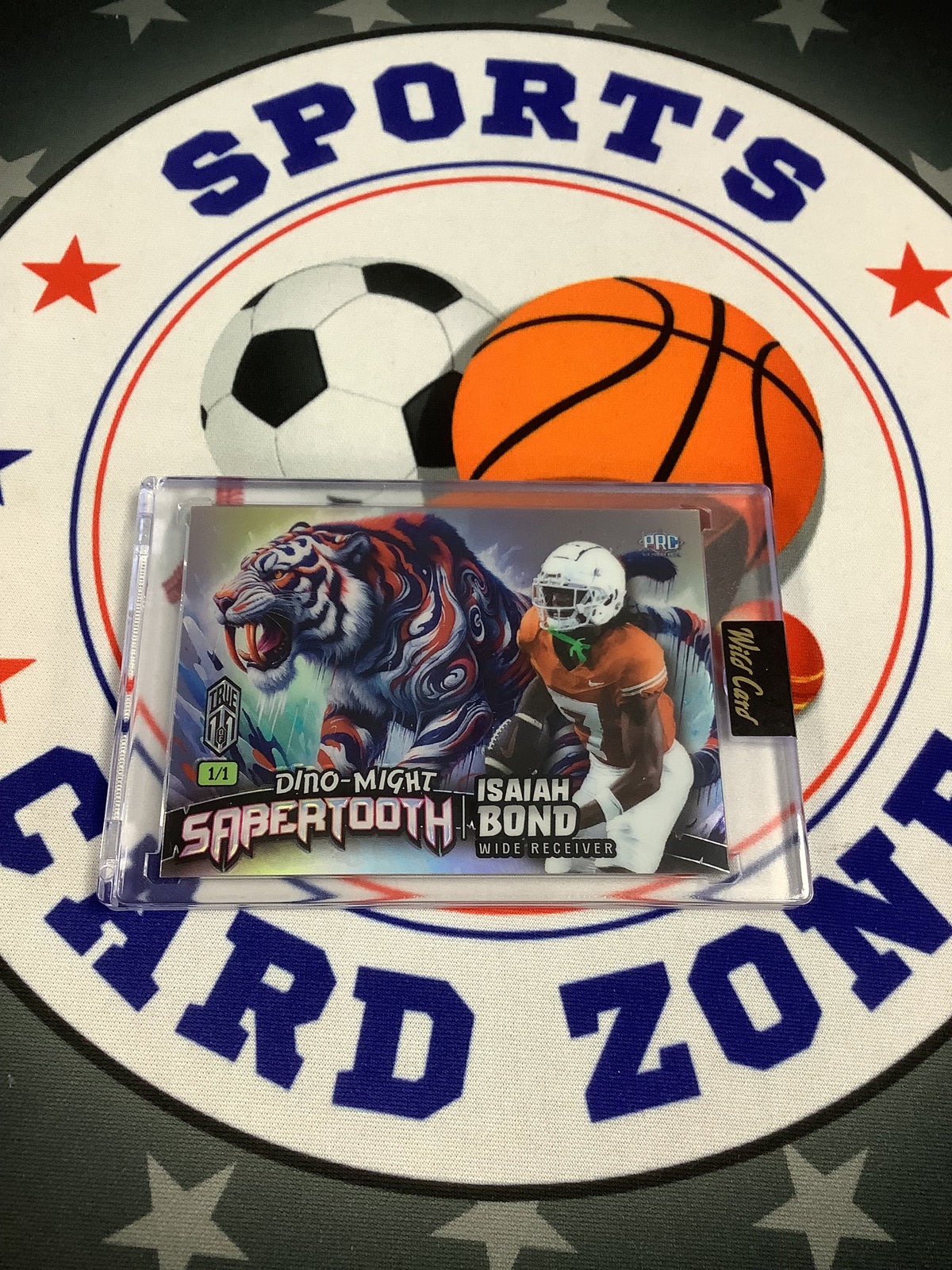 2024 Wild Card Pre Historic Football Isaiah Bond Sabertooth PRC 1/1 PHST-IB