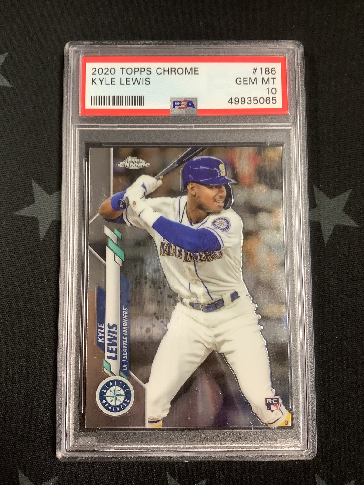 2020 TOPPS CHROME BASEBALL KYLE LEWIS #186 PSA GEM MT 10