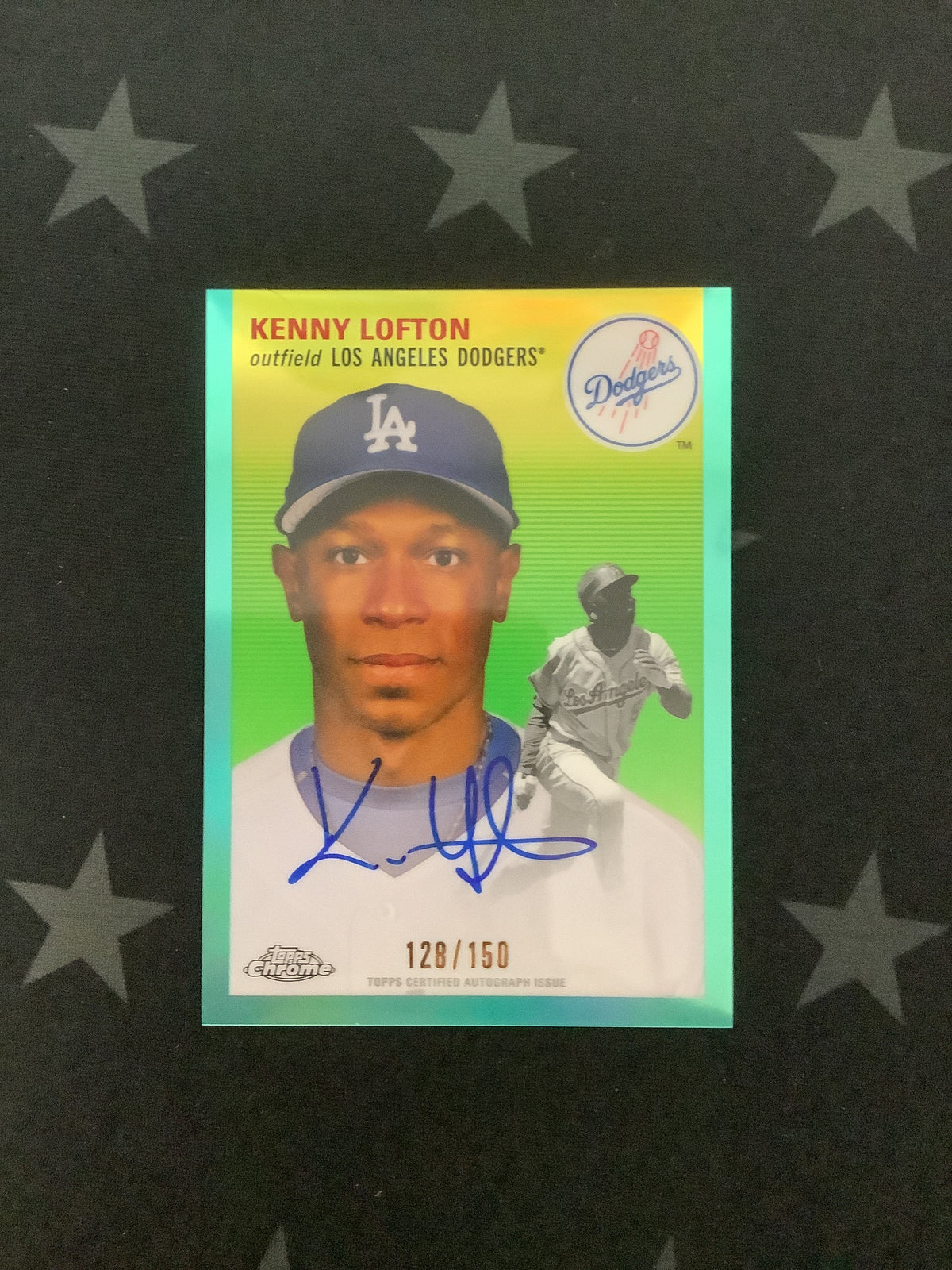 2023 Topps Chrome Platinum Anniversary Kenny Lofton #CPA-KL Aqua Refractor Auto 128/150