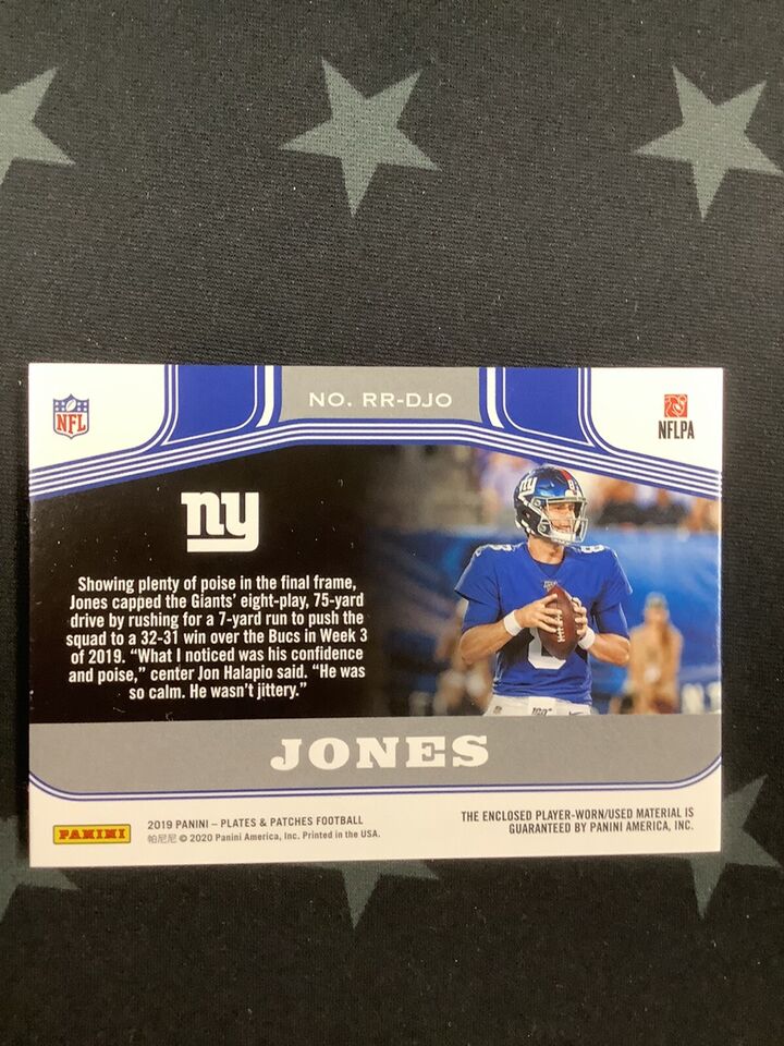 2019 DANIEL JONES PLATES &amp;PATCHES ROOKIE REFLECTIONS PATCH 41/50 #RR- DJO