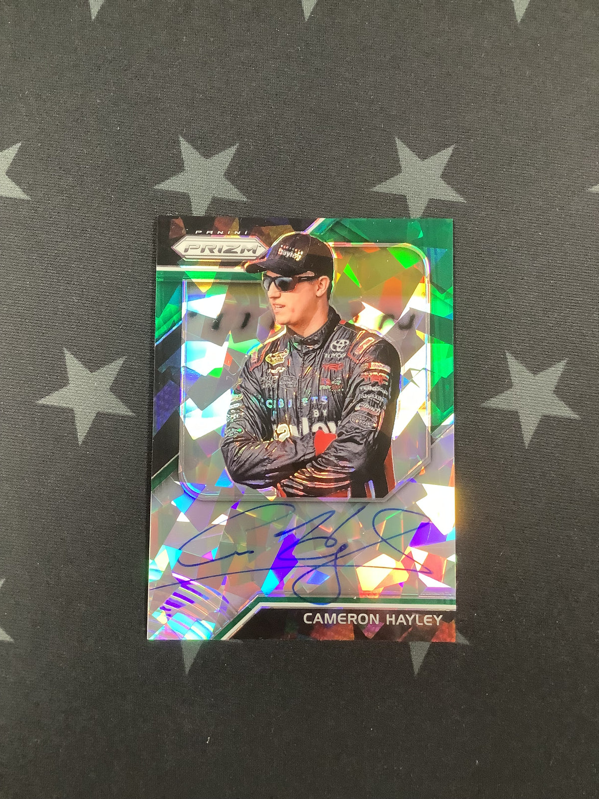 2018 PANINI PRIZM RACING CRACKED ICE GREEN CAMERON HAYLEY #DS-CH /50