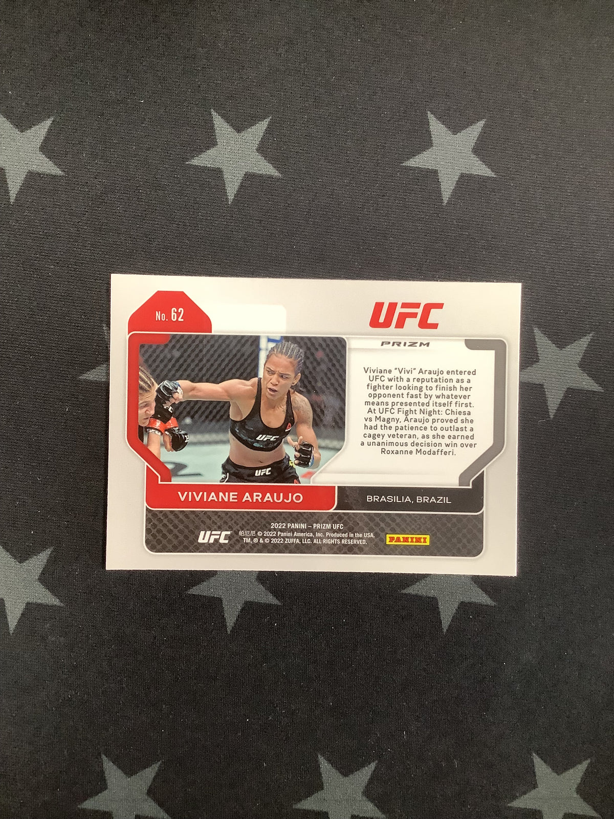 2022 PANINI PRIZM UFC VIVIANE ARAUJO #62 WHITE SPARkLE