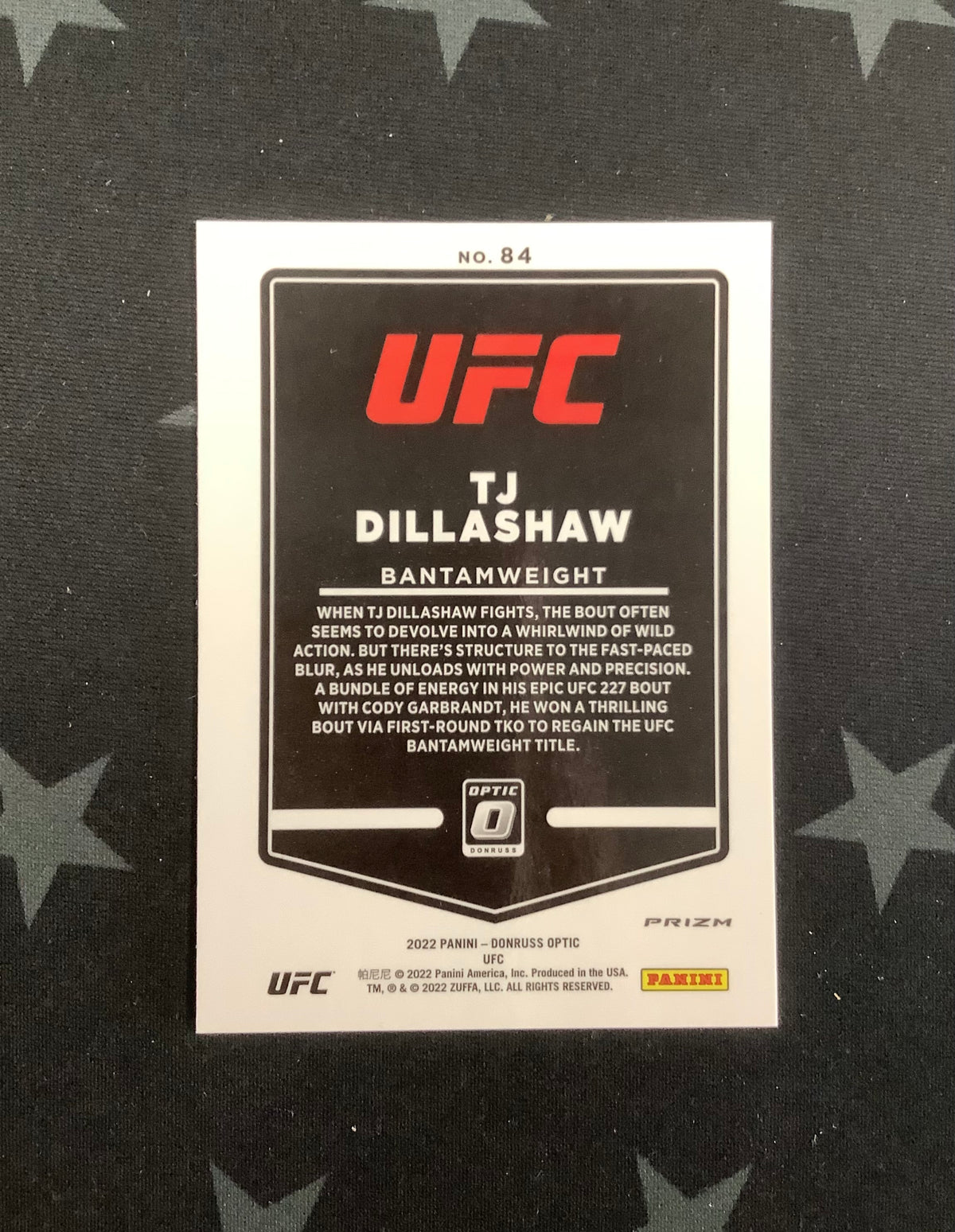 2022 PANINI DONRUSS OPTIC UFC TJ DILLASHAW WHITE SPARKLE #84