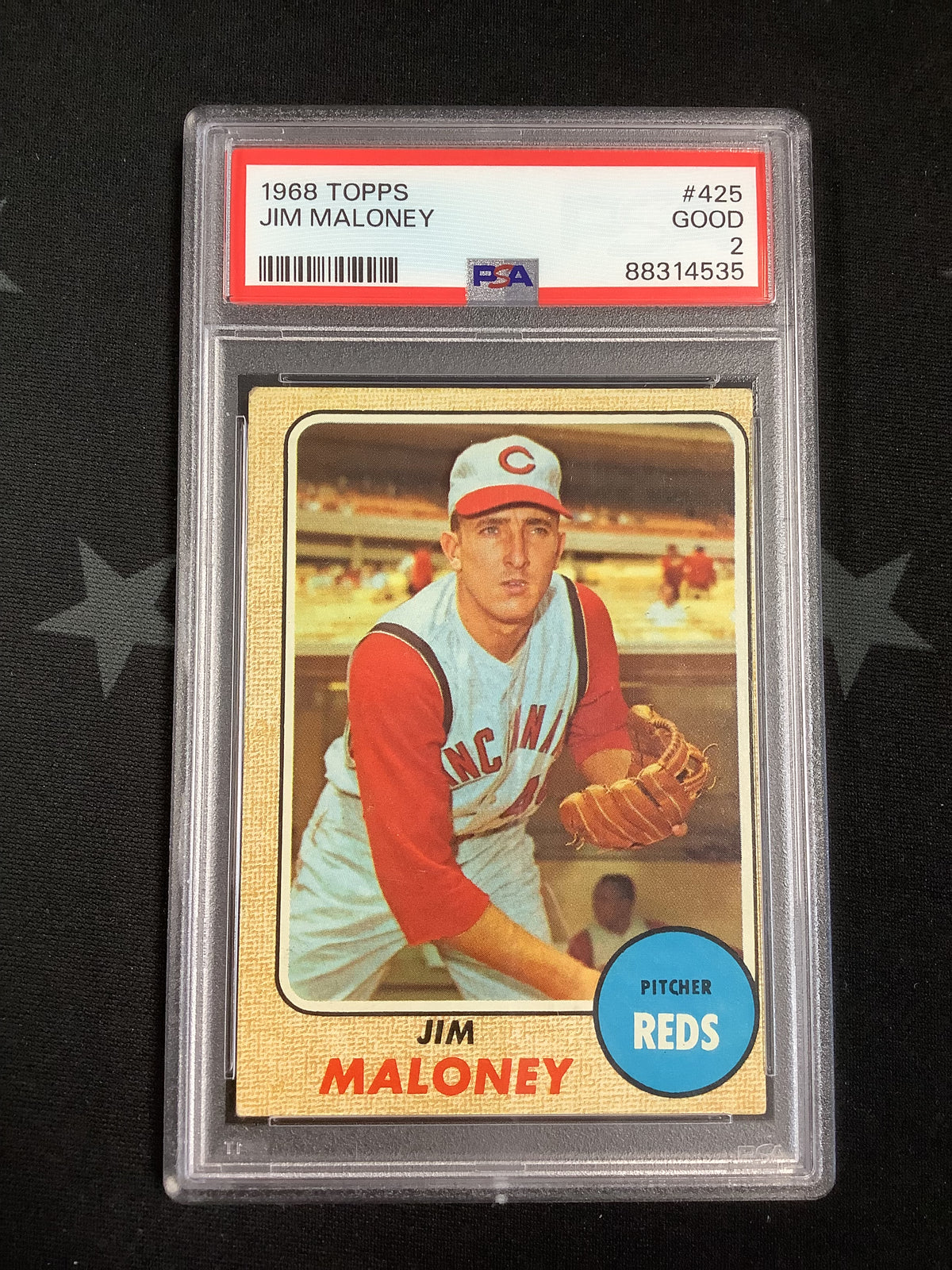 1968 TOPPS JIM MALONEY #425 PSA GOOD 2