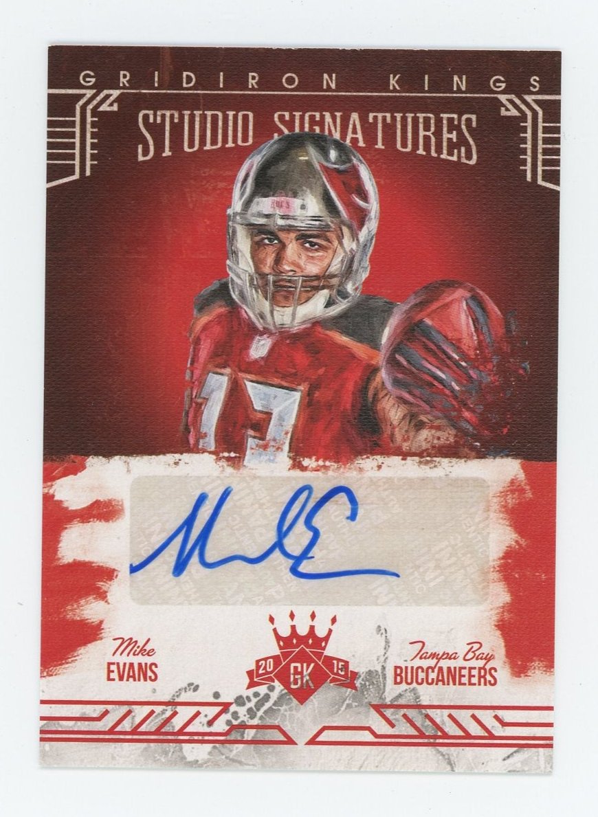 2015 MIKE EVANS PANINI GRIDIRON KINGS FOOTBALL STUDIO SIGNATURES AUTO #17/25