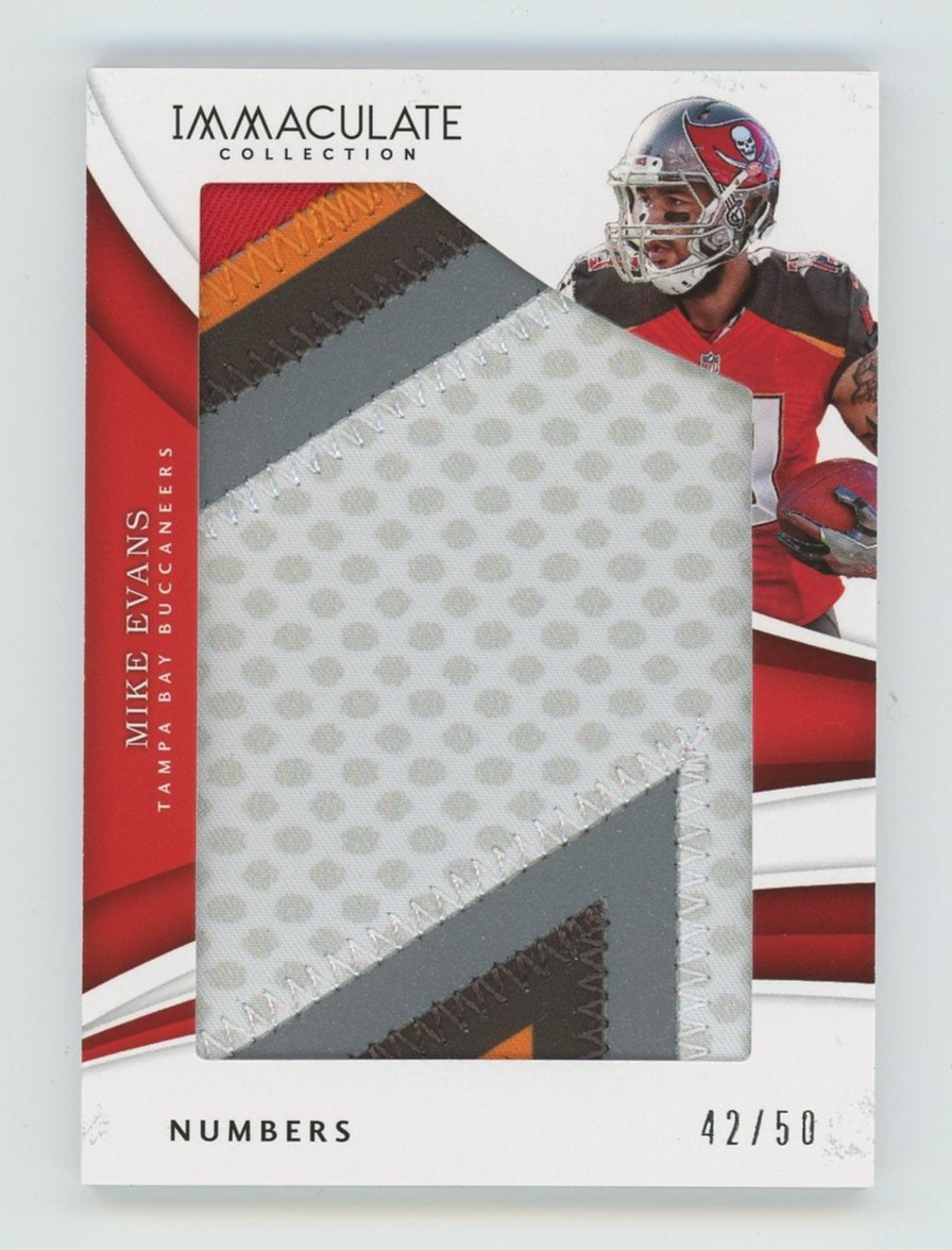 2018 MIKE EVANS PANINI IMMACULATE FOOTBALL JUMBO PATCH #42/50