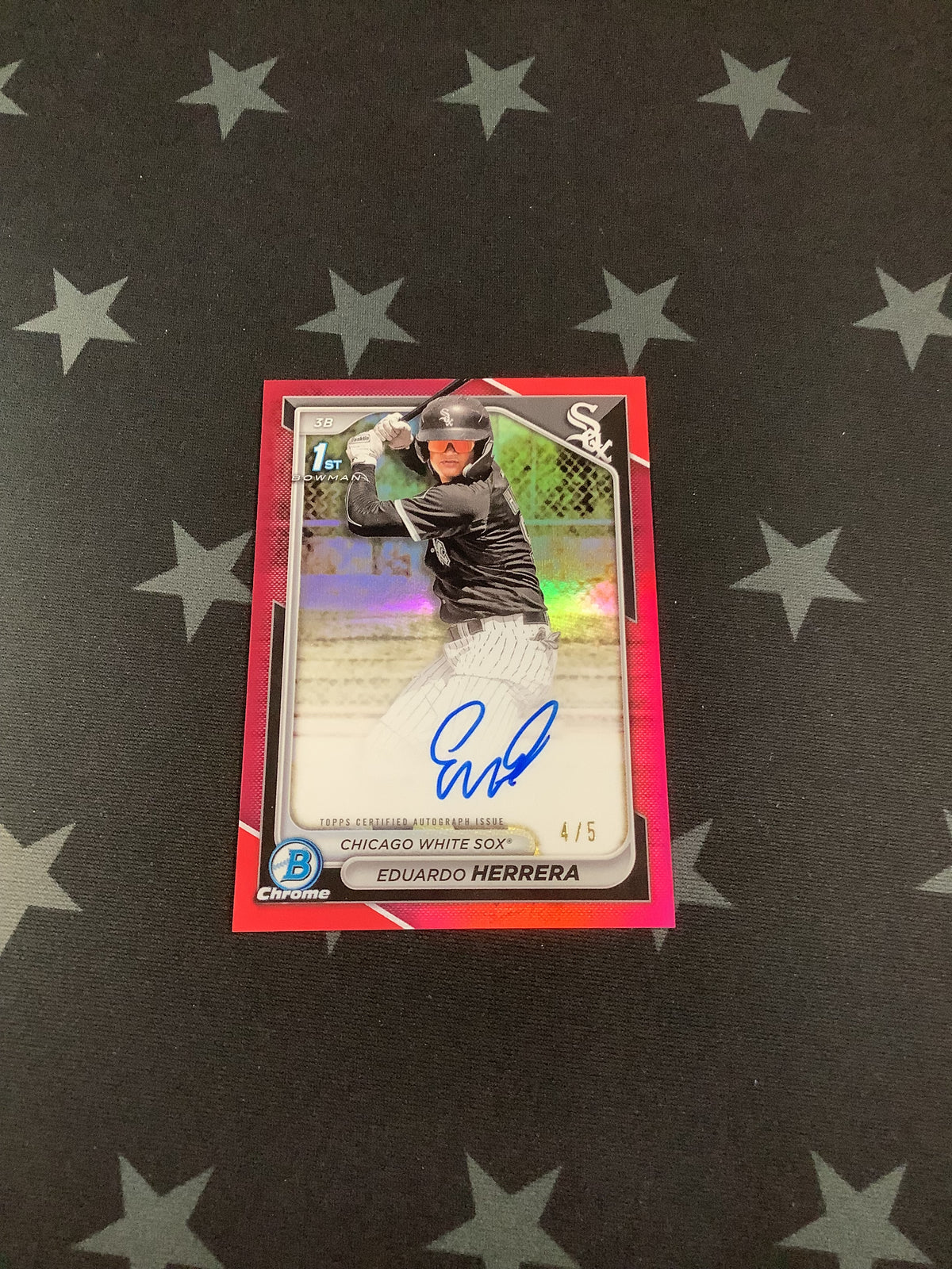 2024 BOWMAN CHROME EDUARDO HERRERA FIRST BOWMAN AUTO RED #4/5