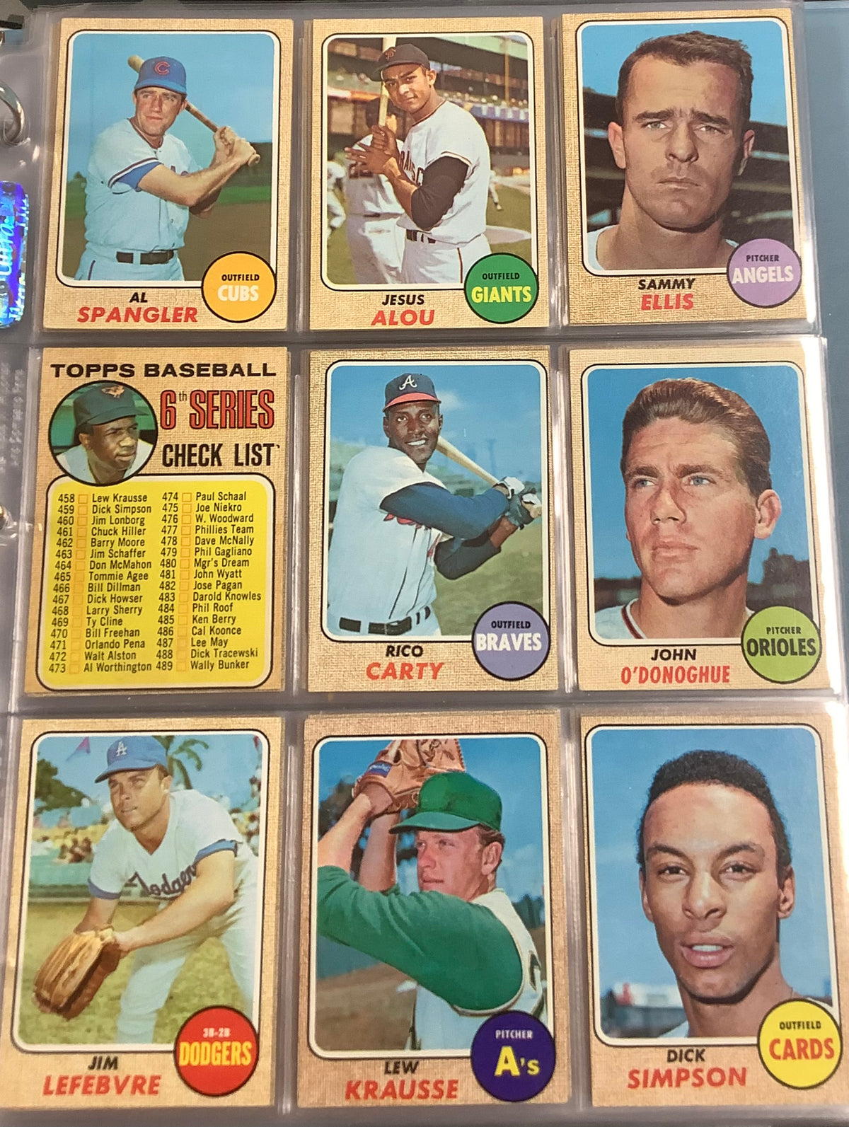 1968 TOPPS BASEBALL COMPLETE SET #1-598