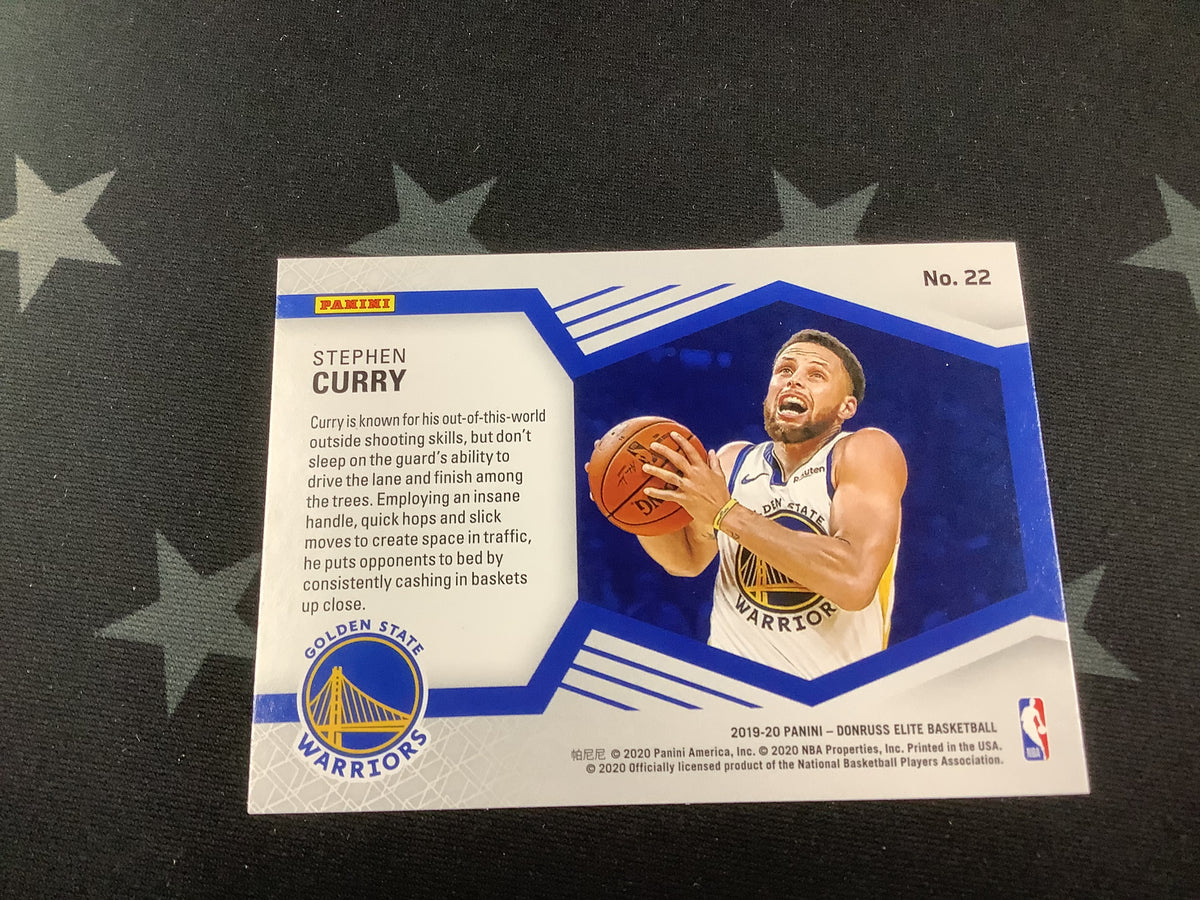 2019/20 Donruss Elite Stephen Curry Spellbound Silver &#39;R&#39; 22