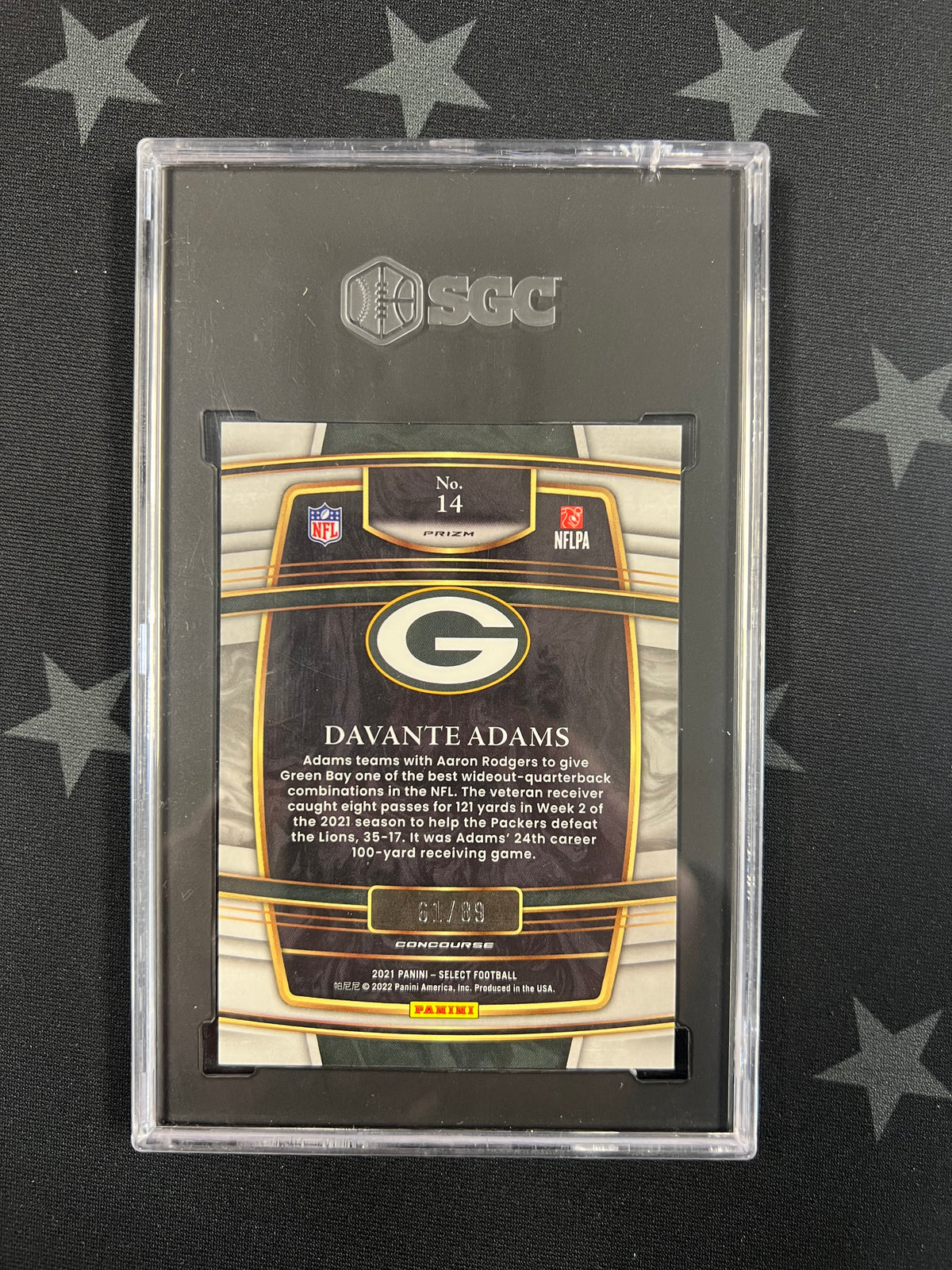 2021 PANINI SELECT DAVANTE ADAMS DRAGON SCALE PRIZM #61/89 SGC 10