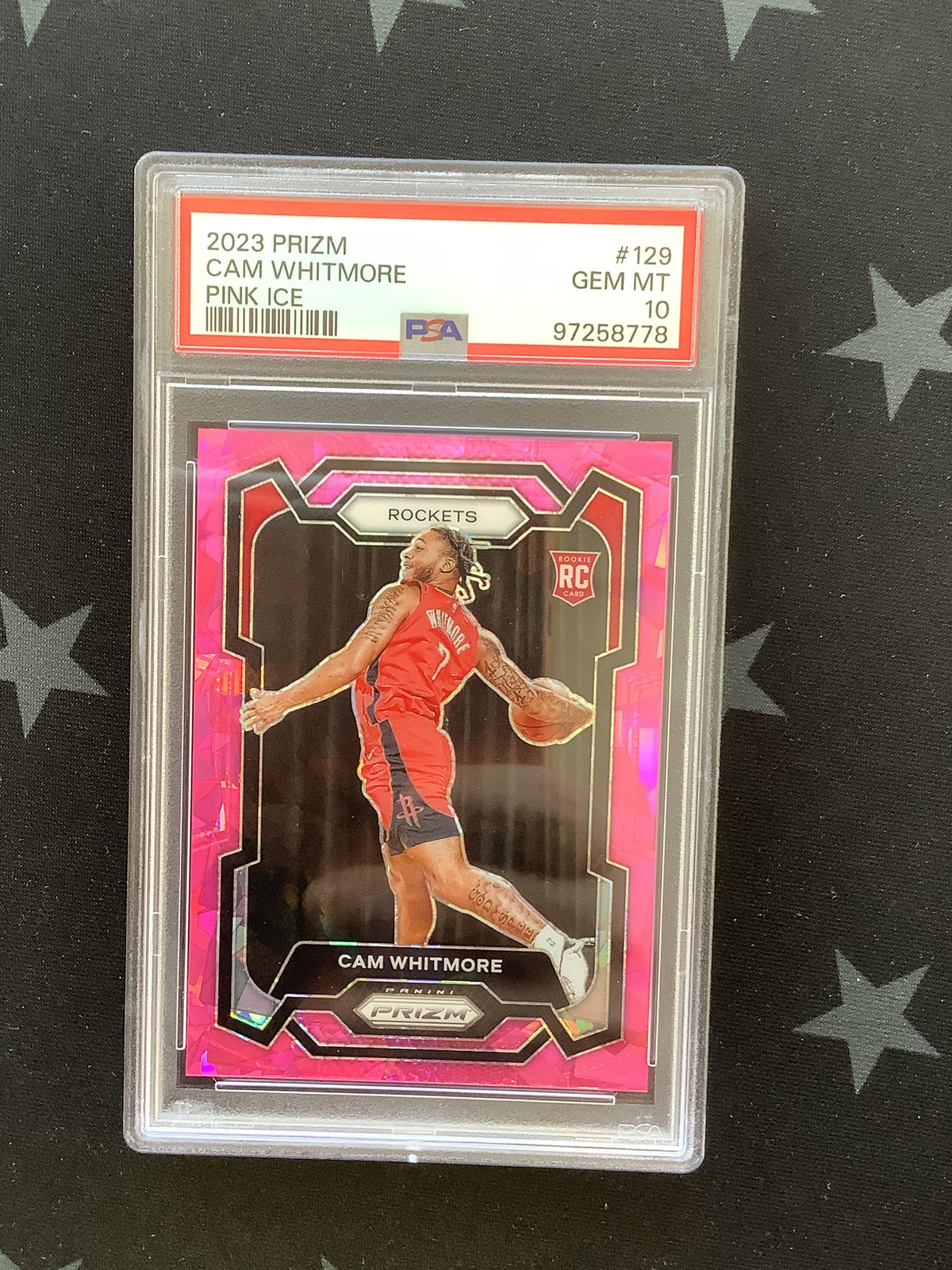 2023 PANINI PRIZM BASKETBALL CAM WHITMORE ROOKIE PINK ICE PSA 10