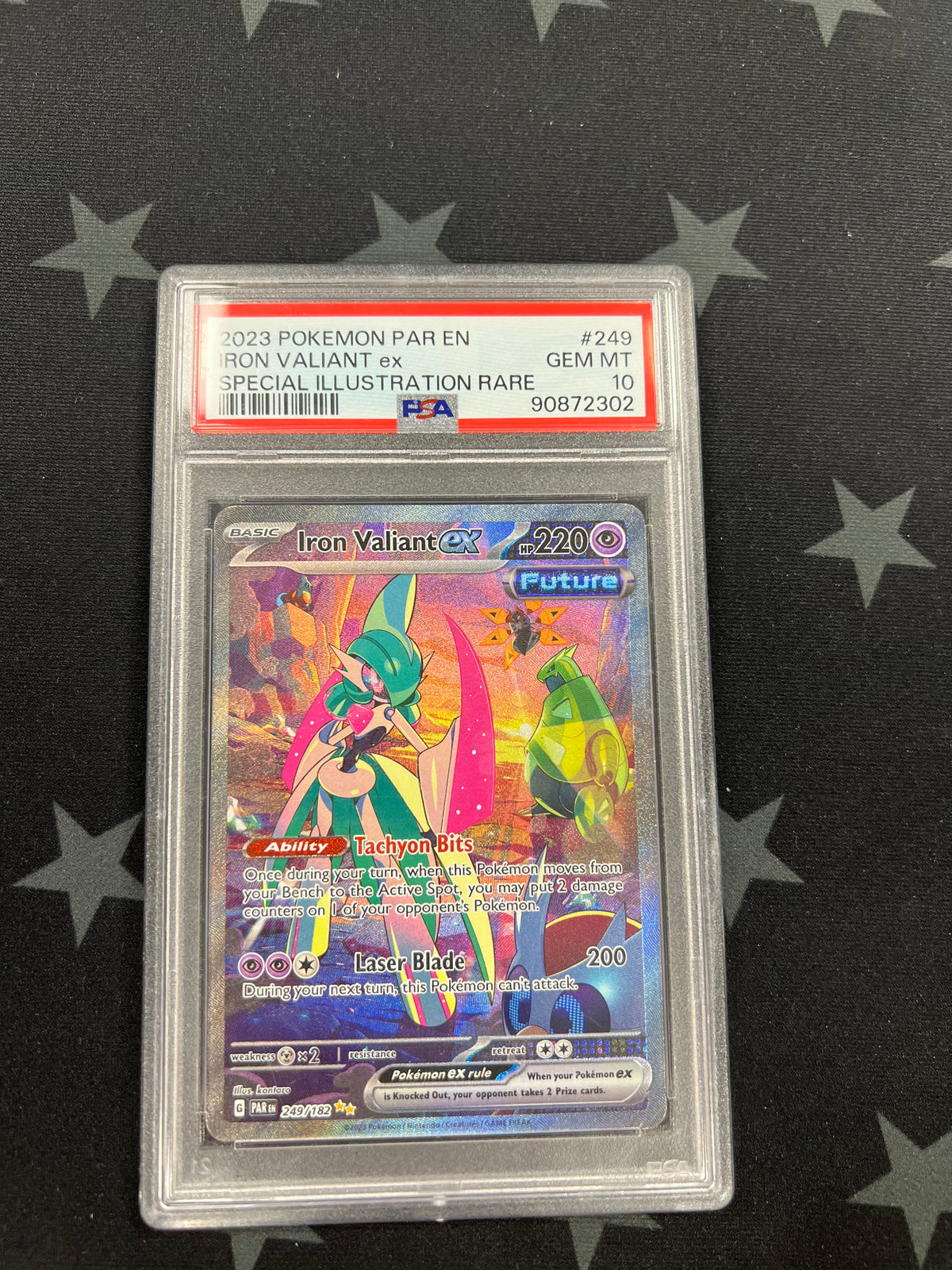 2023 Pokemon Iron Valiant Ex 249/182 (SIR) Paradox Rift PSA 10 GEM MT