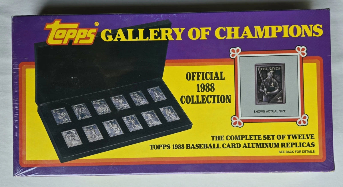 1988 Topps Gallery Of Champions Baseball Card Aluminum Replicas Complete Set of 12 (Sealed)