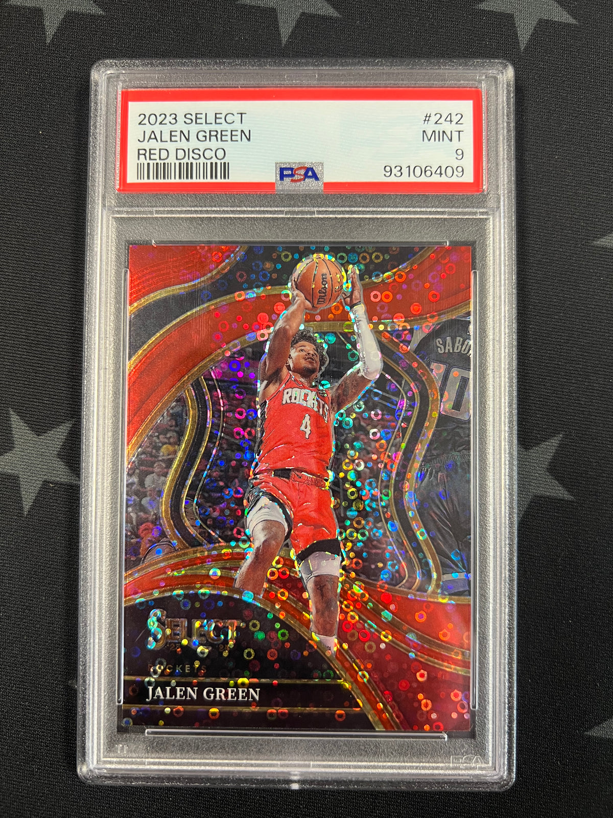 2023 Panini Select Jalen Green Red Disco #38/49 PSA 9 Mint