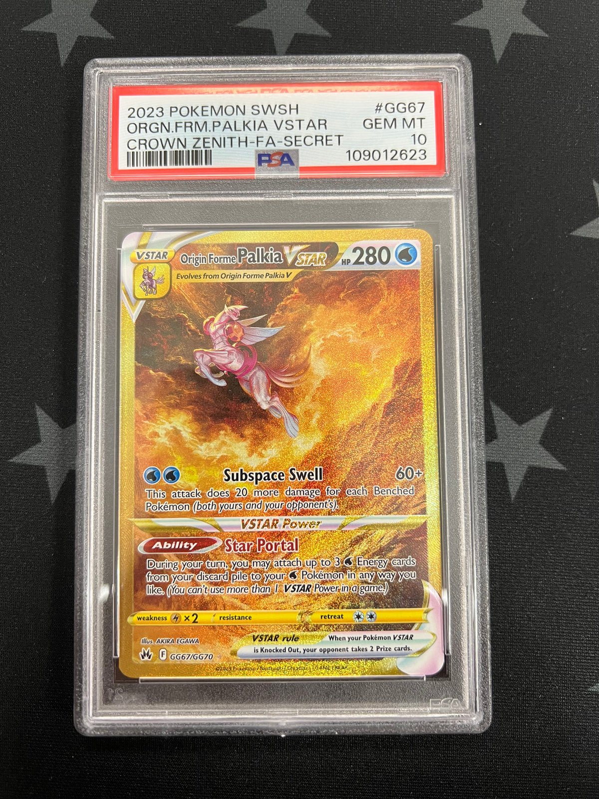 2023 POKÉMON SWSH Origin Form Palkia VStar GG67/GG70 PSA GMMNT 10
