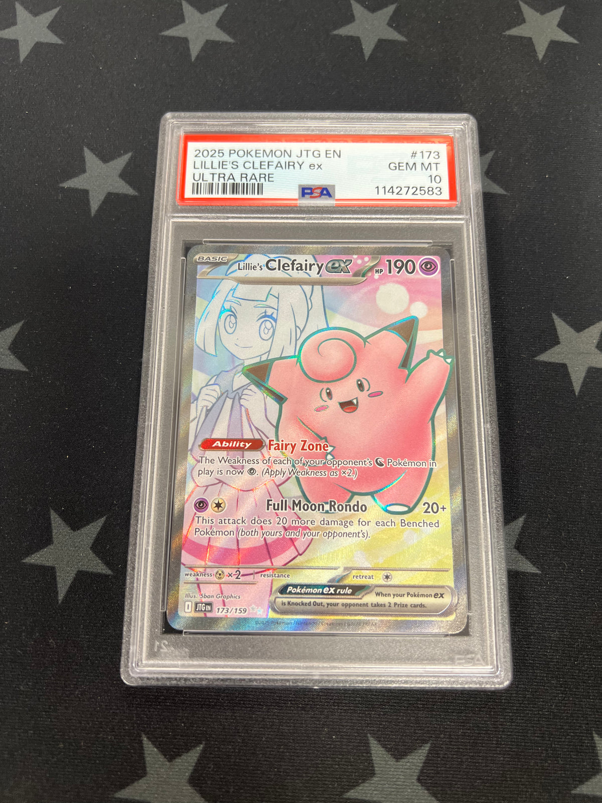 2025 Pokemon UR Lillie&#39;s Clefairy EX  173/159 Journey Together PSA 10 GEM MT