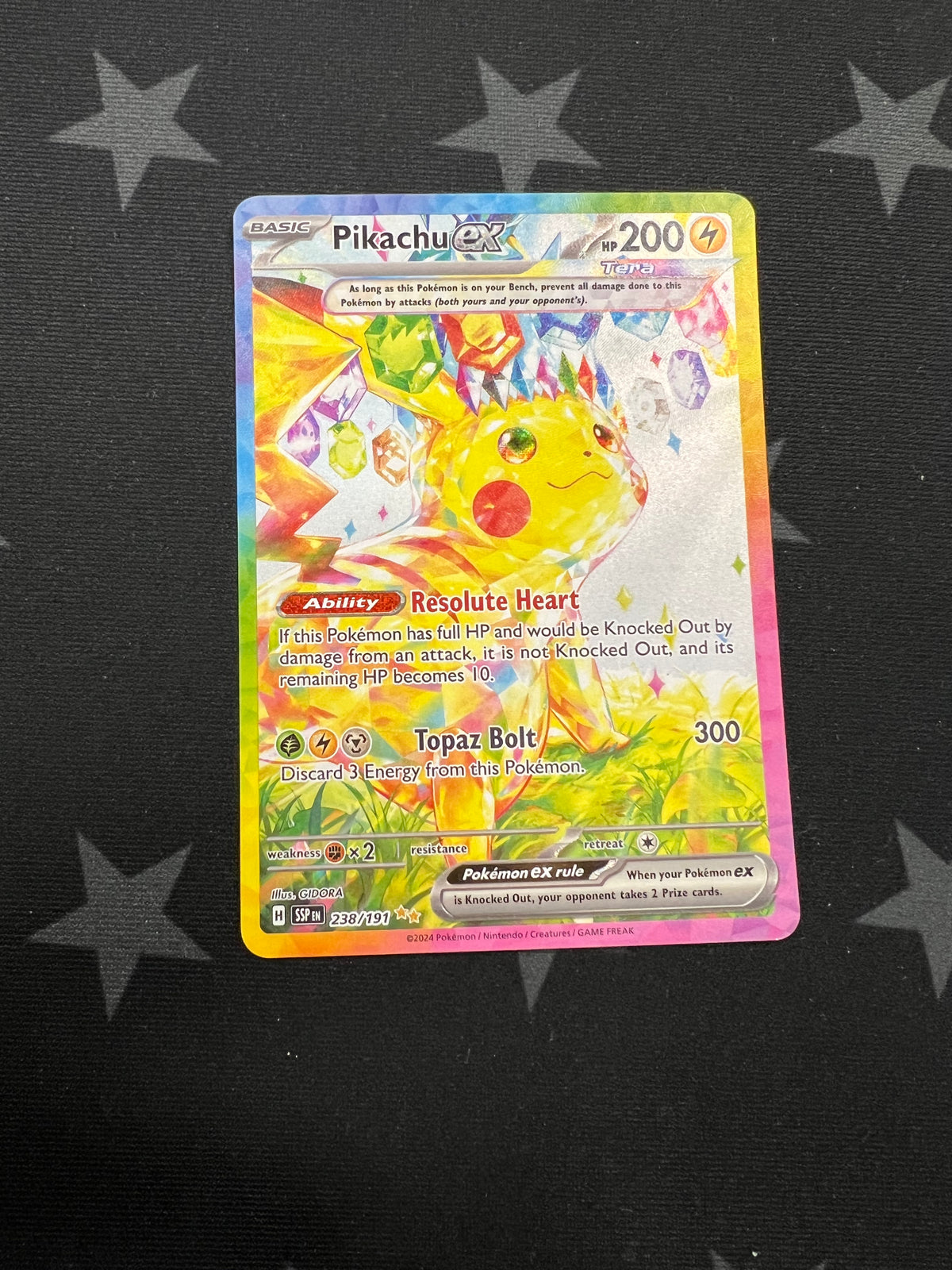 2024 Pokemon Pikachu ex 238/191 SIR Surging Sparks