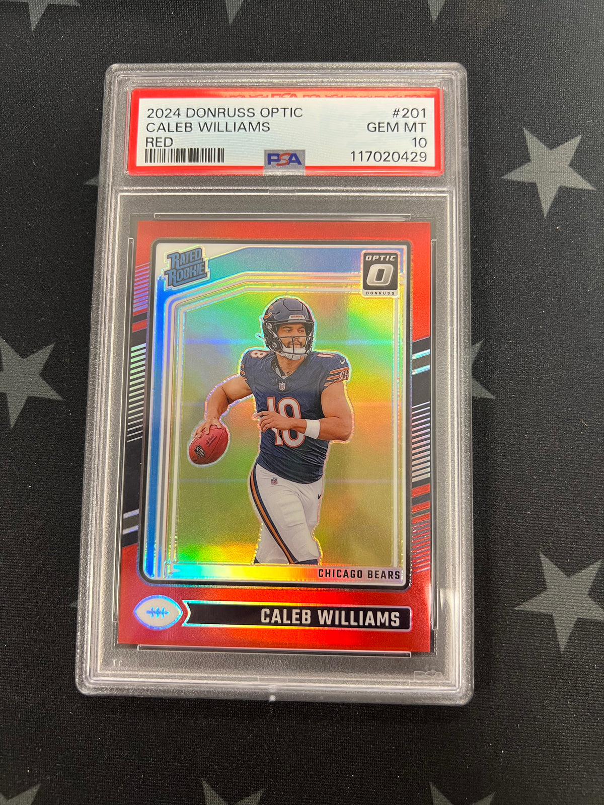 2024 Donruss Optic Caleb Williams Red /125  PSA GEM MT 10