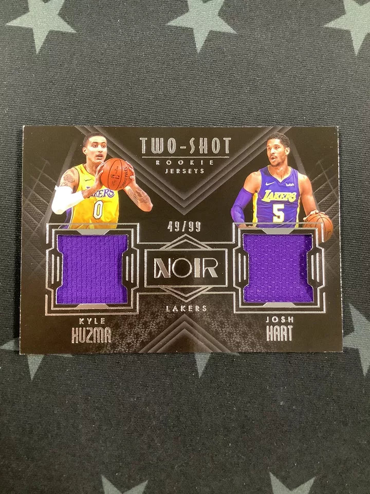 2017-18 KYLE KUZMA JOSH HART NOIR BASKETBALL TWO-SHOT ROOKIE JERSEYS #49/99