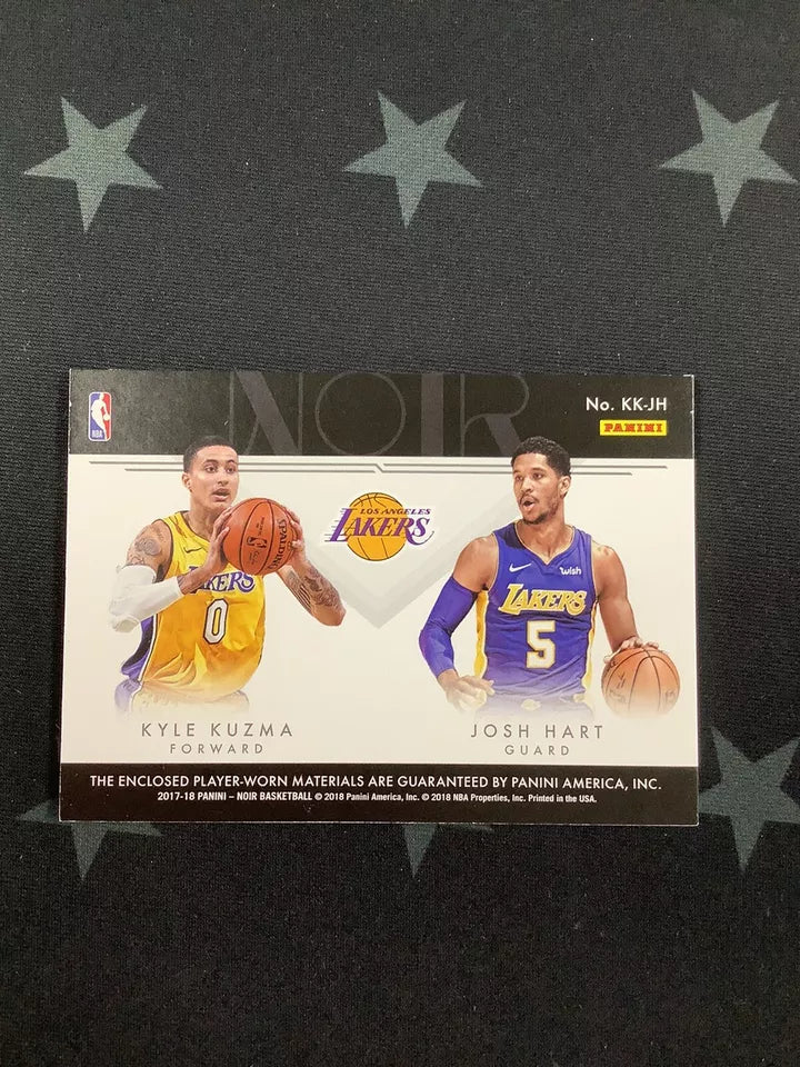 2017-18 KYLE KUZMA JOSH HART NOIR BASKETBALL TWO-SHOT ROOKIE JERSEYS #49/99