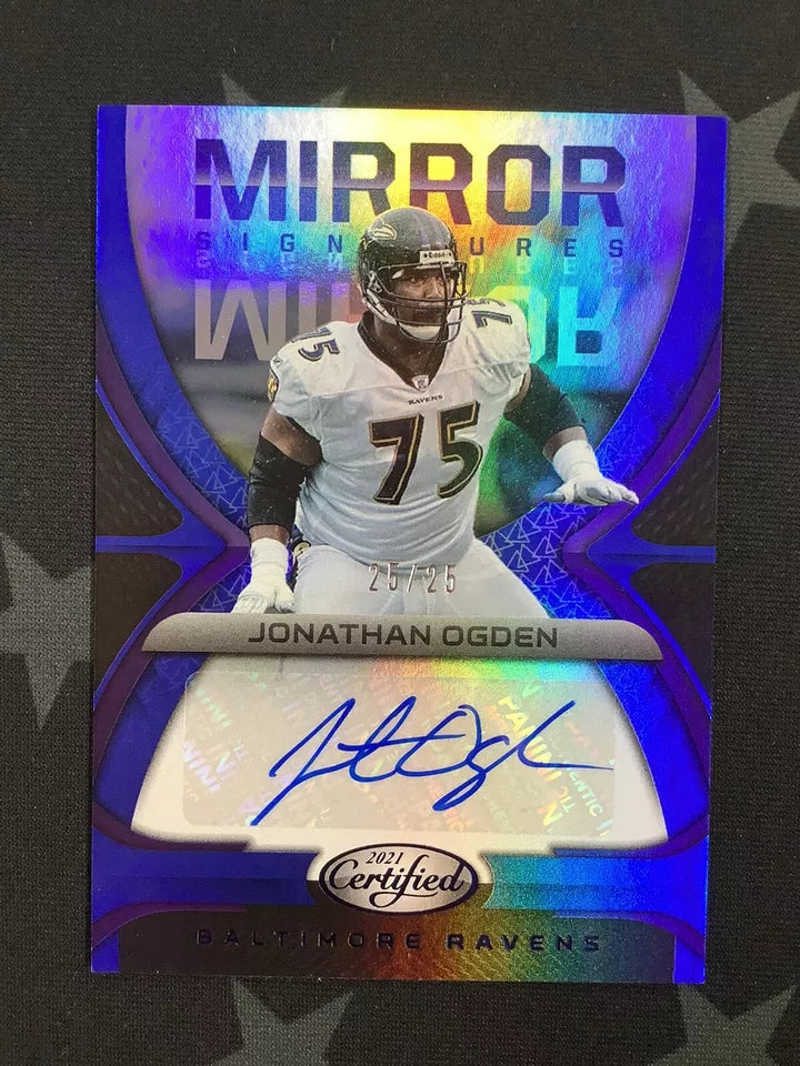 2021 PANINI CERTIFIED FOOTBALL JONATHAN OGDEN MIRROR SIGNATURES #/25 MS-JOG