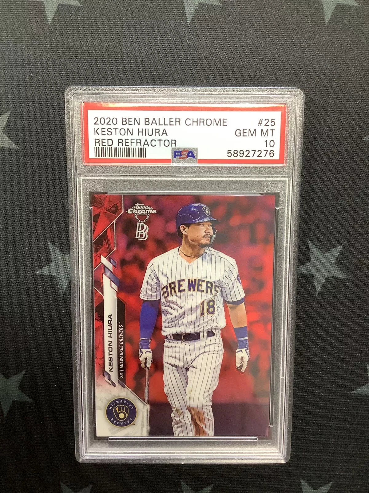 2020 KESTON HIURA TOPPS CHROME BEN BALLER RED REFRACTOR #1/5 PSA 10