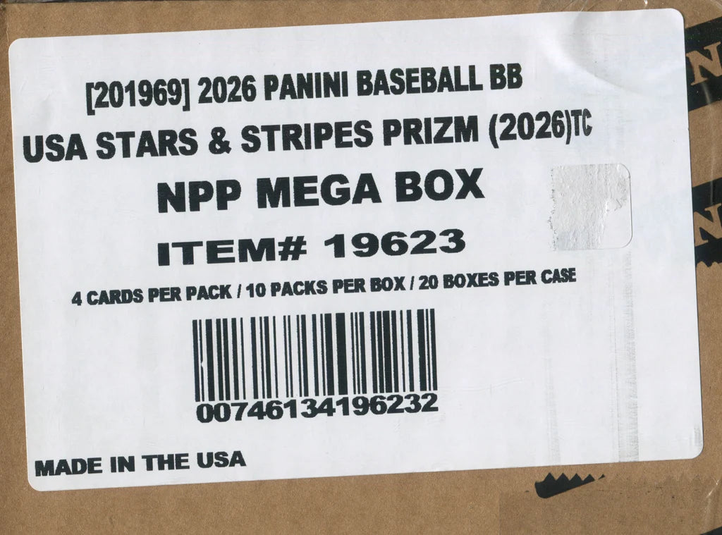 2026 Panini USA Stars & Stripes Prizm Baseball Mega Box 20-Box Case